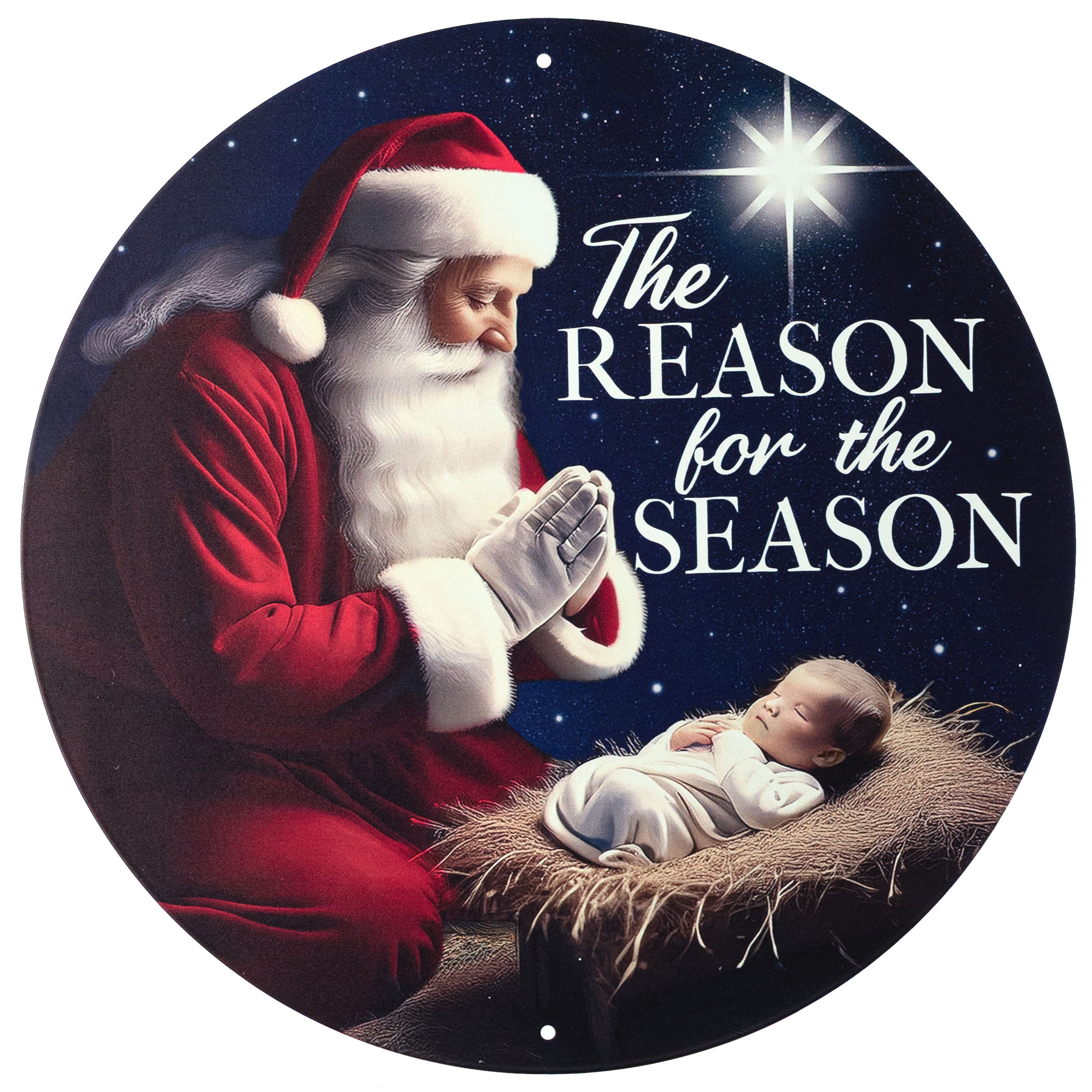 12" Round Metal Sign: The Reason for the Christmas Season
