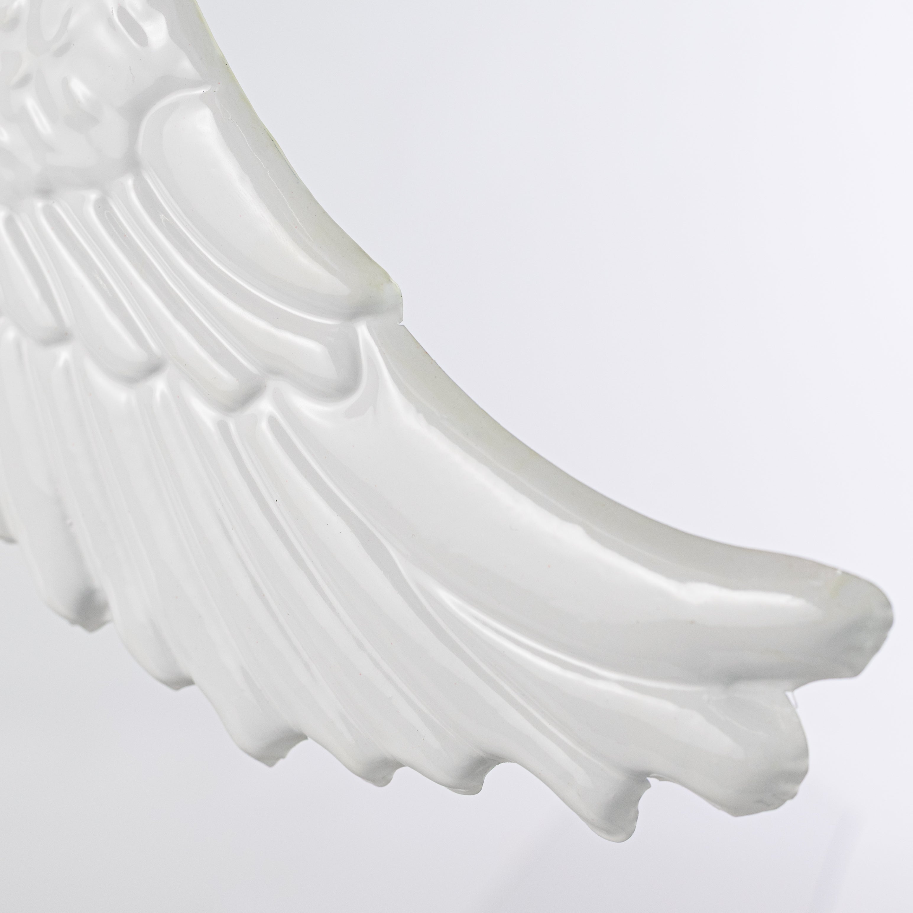 24" Metal Angel Wings with Bell: Shiny White