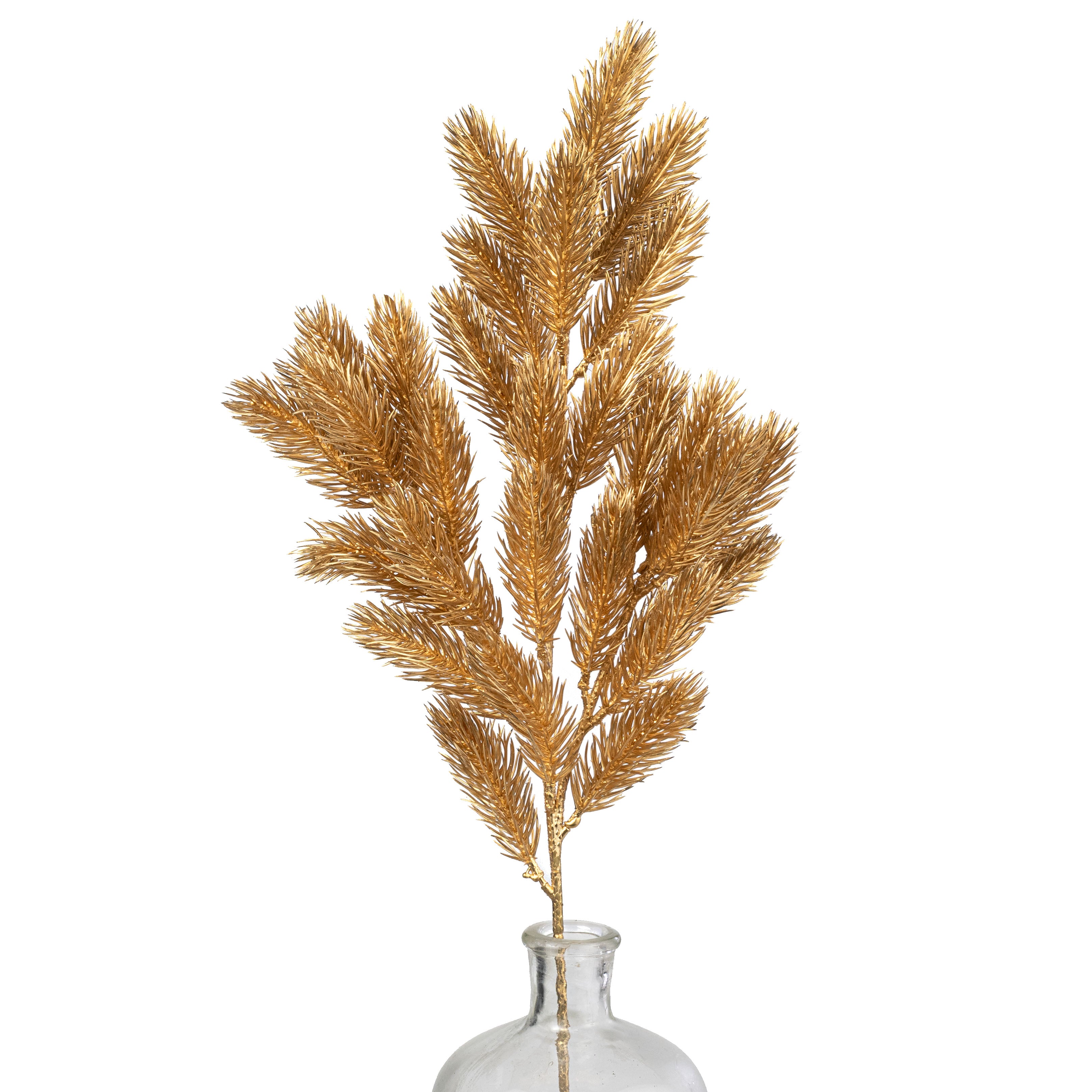 25" Plastic Pine Spray: Gold