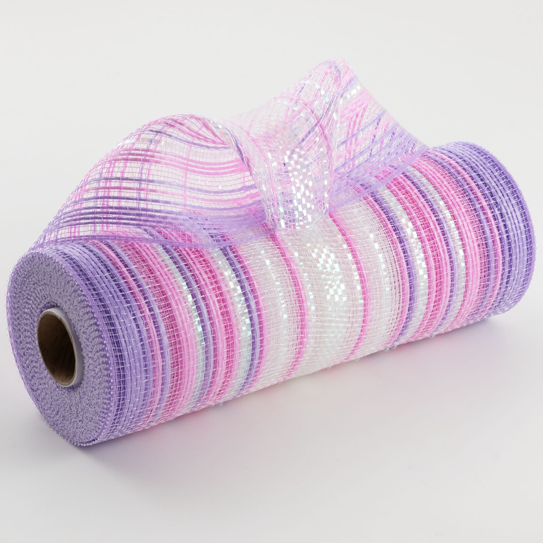 10" Vertical Wide Strip Ombré Mesh: Iridescent Lavender & Pink