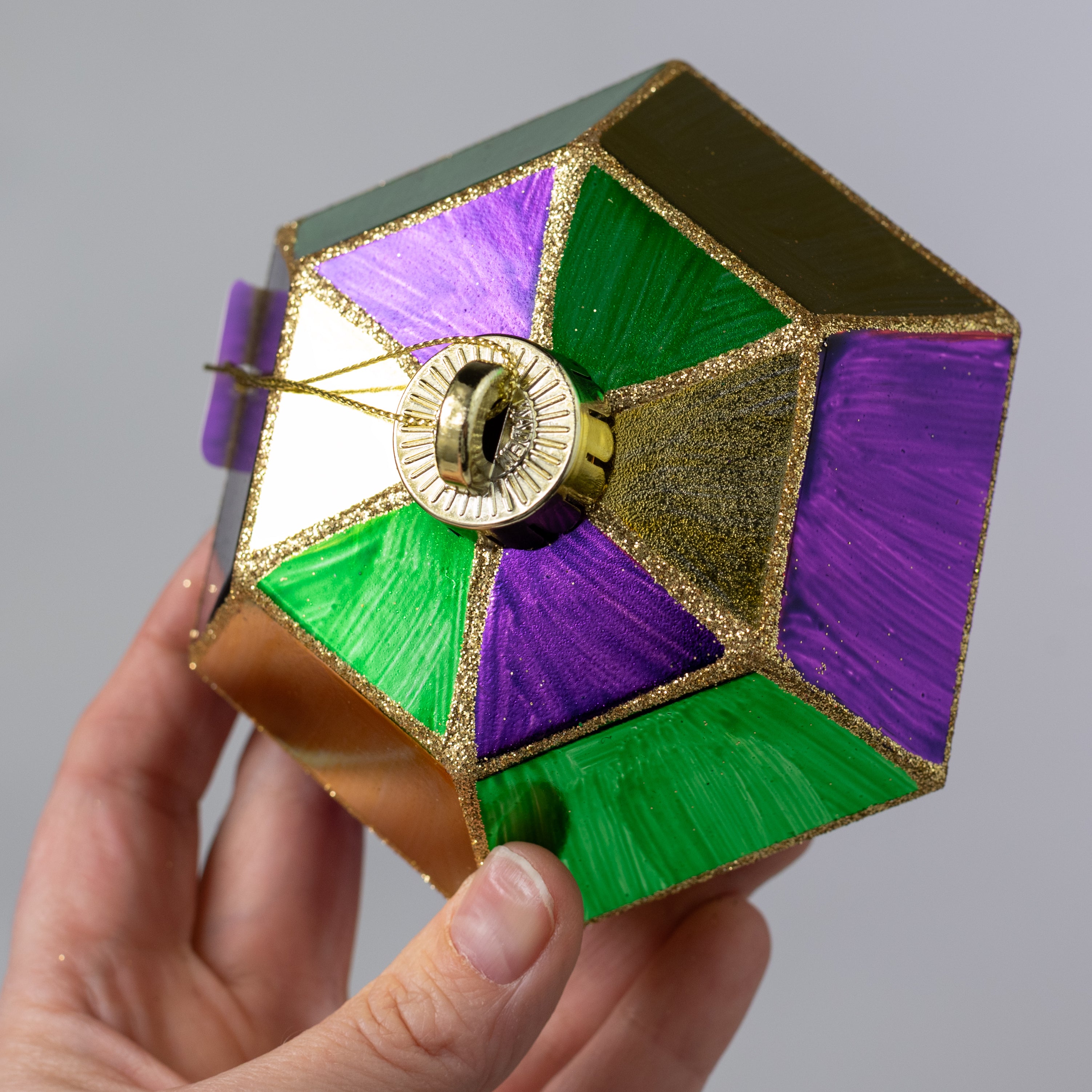 120MM Painted Diamond Ornament: Mardi Gras