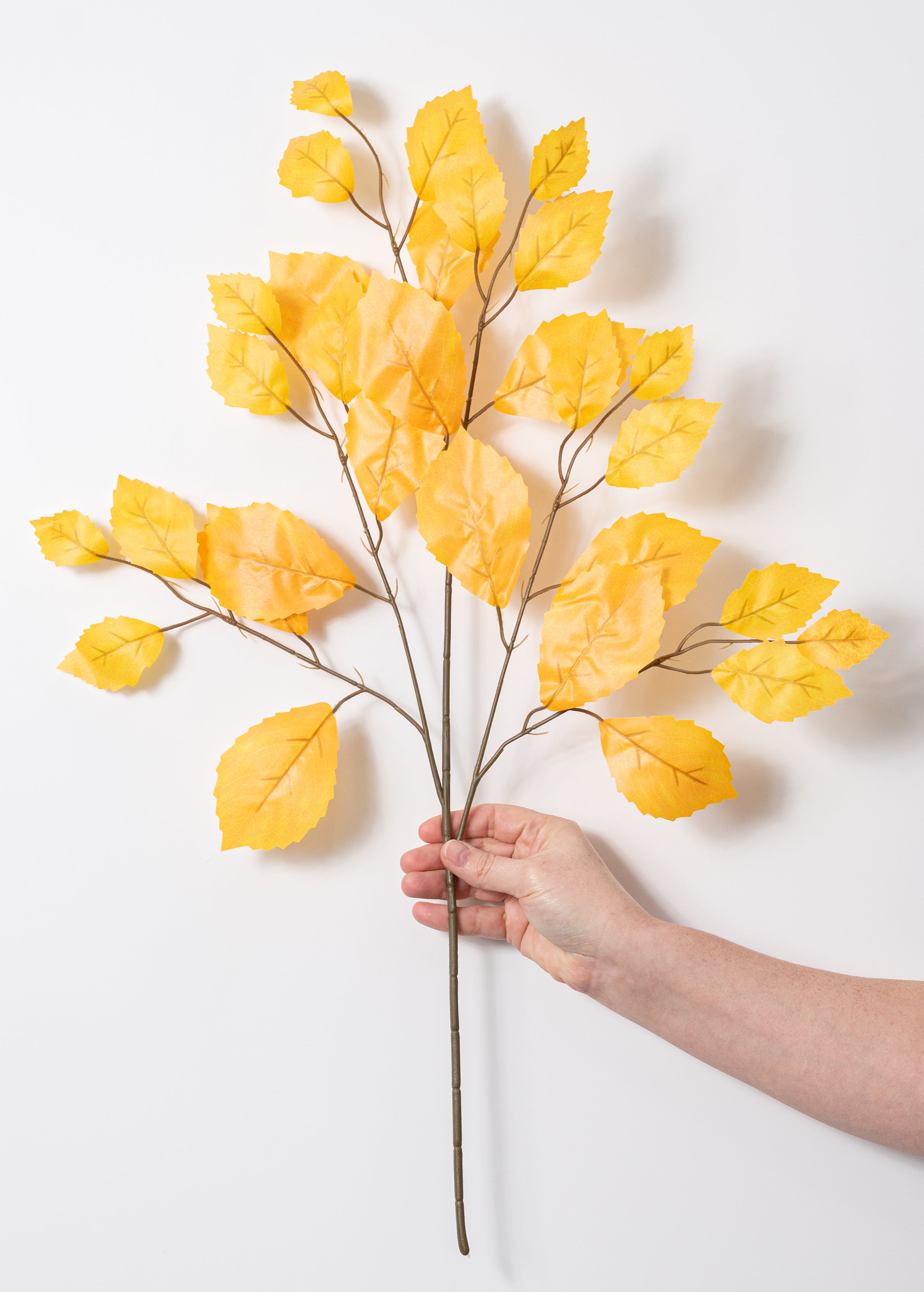 28" Rose Leaf Sprays: Golden Yellow (12)