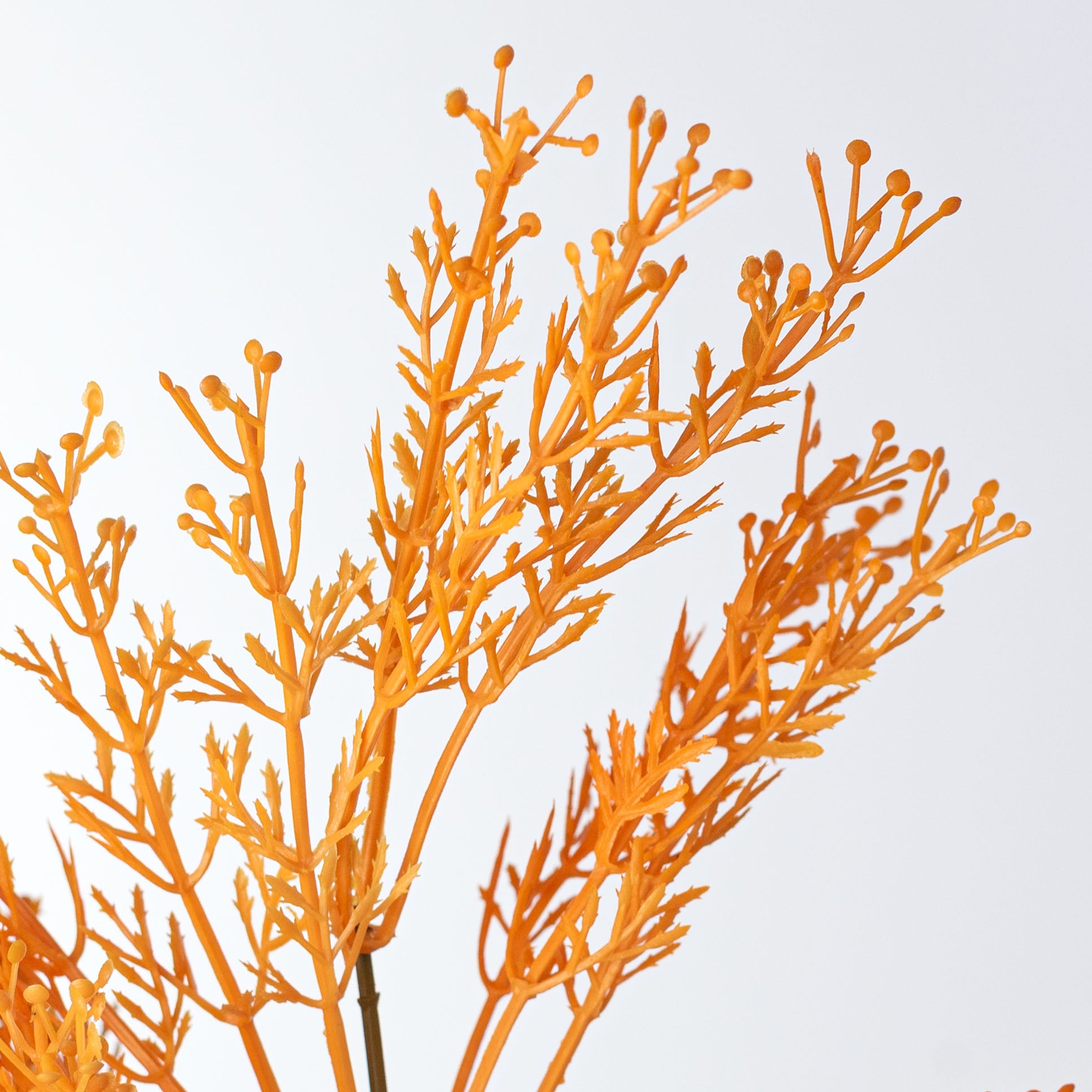 14" Seeded Grass Bush: Bright Orange (7 Stem)