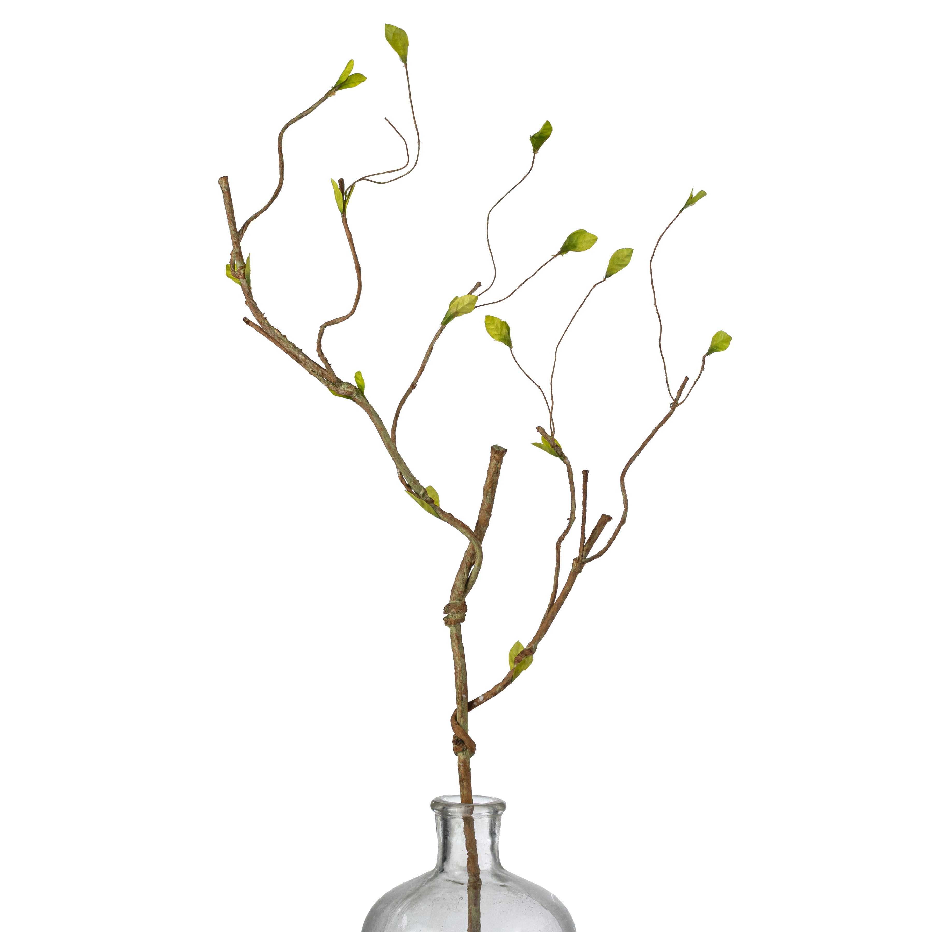 29" Weathered Spring Leaves Twig Branch: Fresh Green