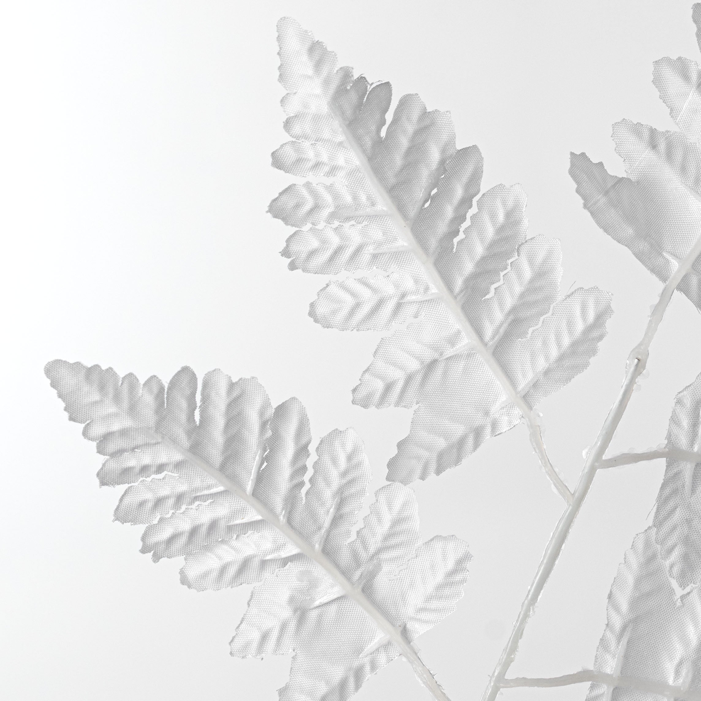 17" Pull Apart Silk Leather Leaf Bush: White (12 Stems)