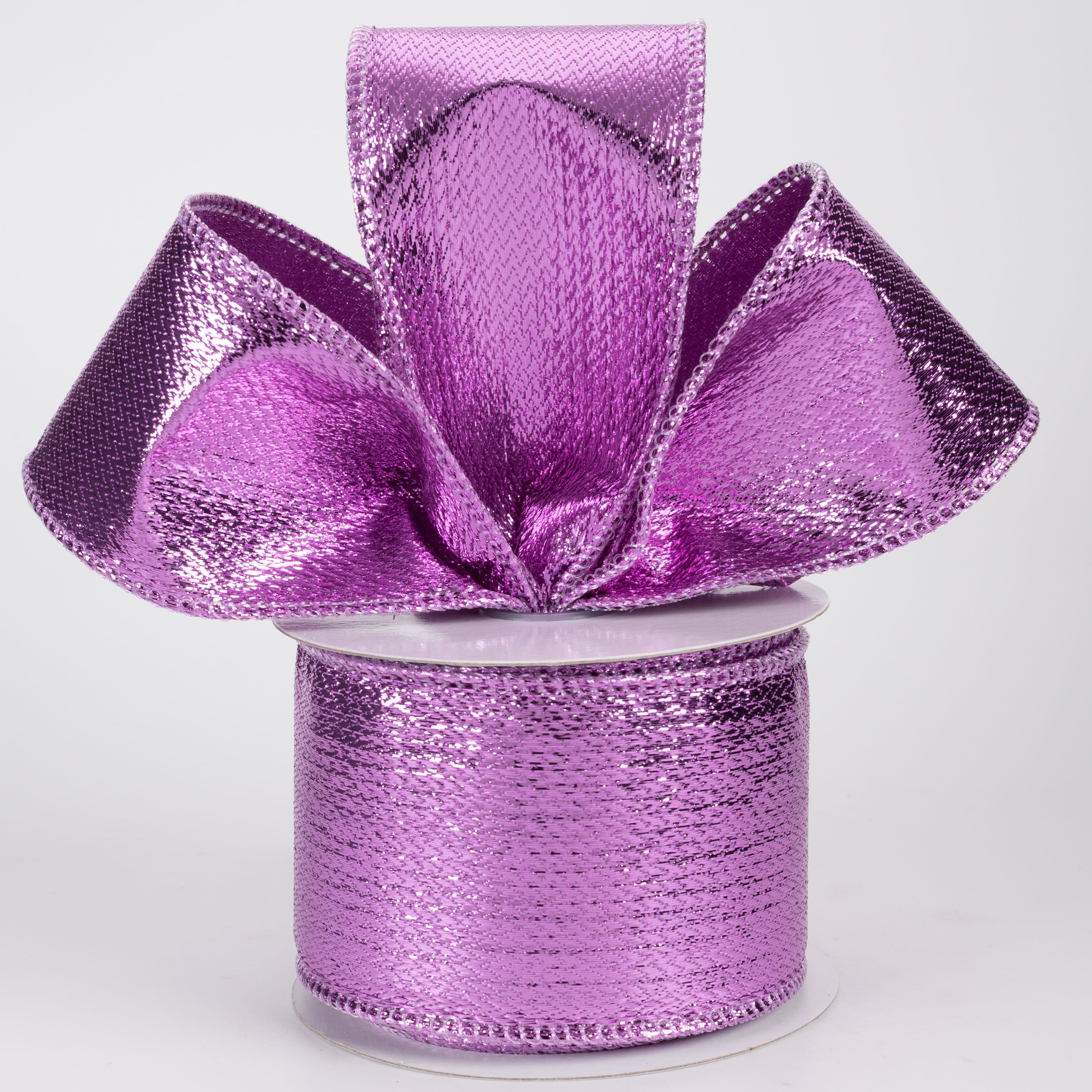 2.5" Metallic Lame Ribbon: Lavender Pink (10 Yards)