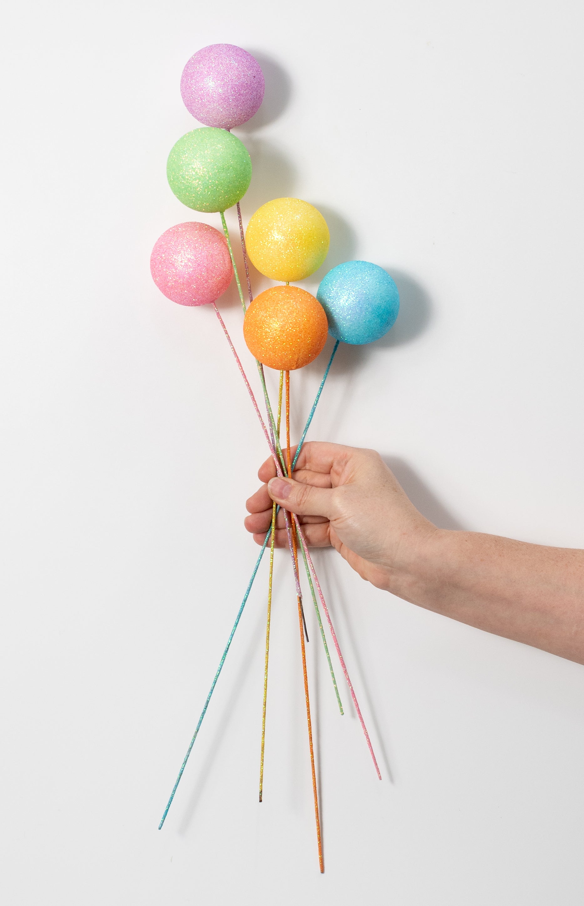 2.25" x 16" Glitter Ball Pick Bundle: Spring Pastel Multi