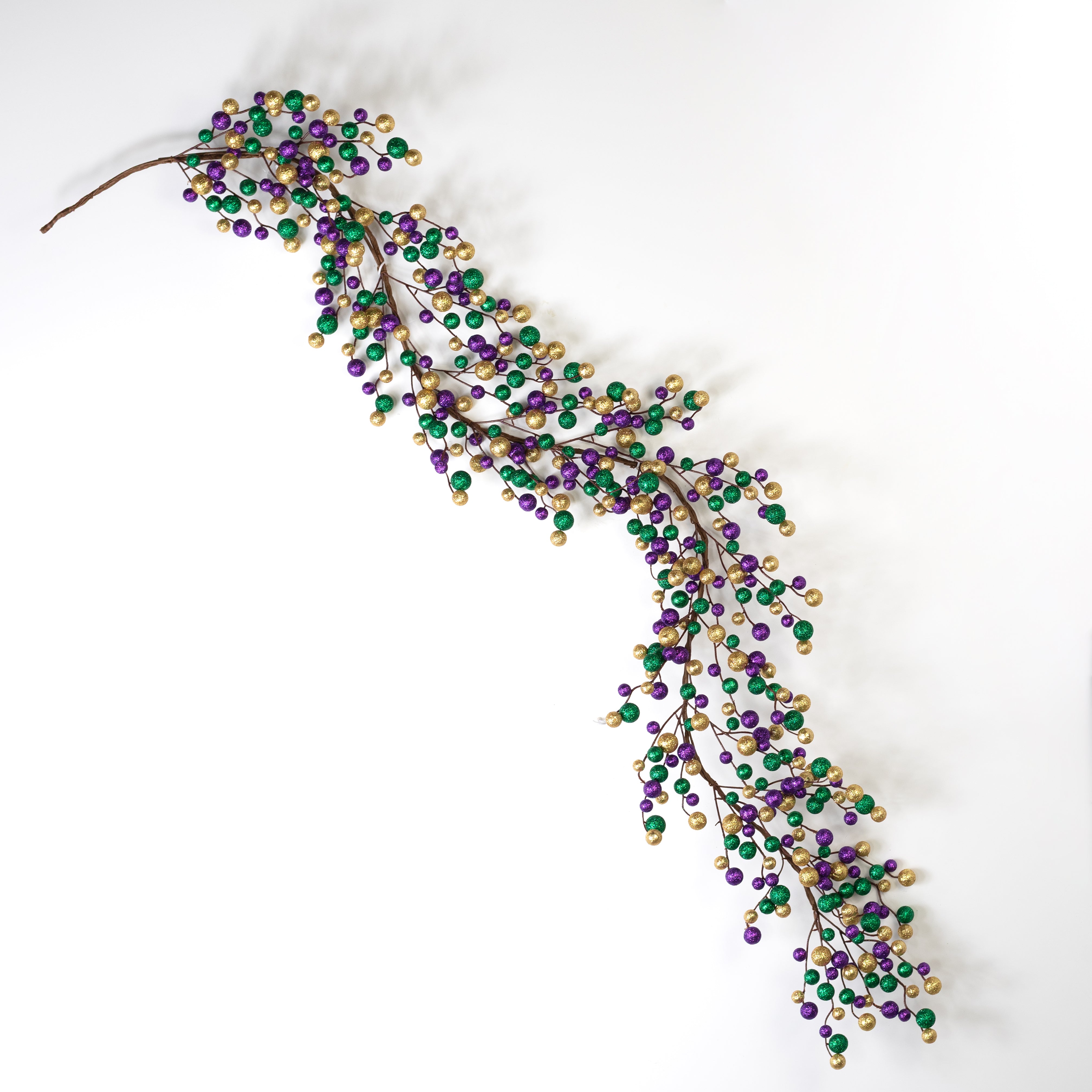 6' Mixed Glitter Ball Garland: Mardi Gras