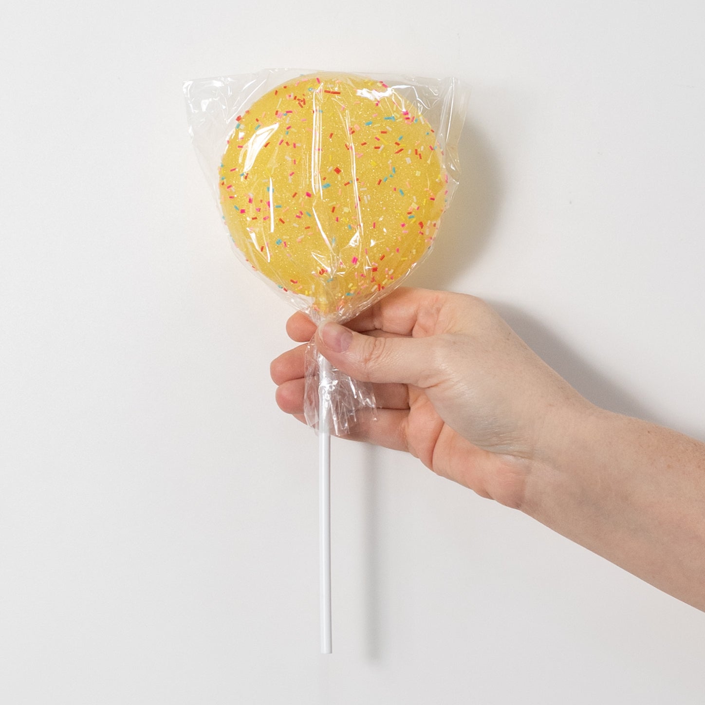 4" x 10" Candy Sprinkle Lollipop Stick: Yellow