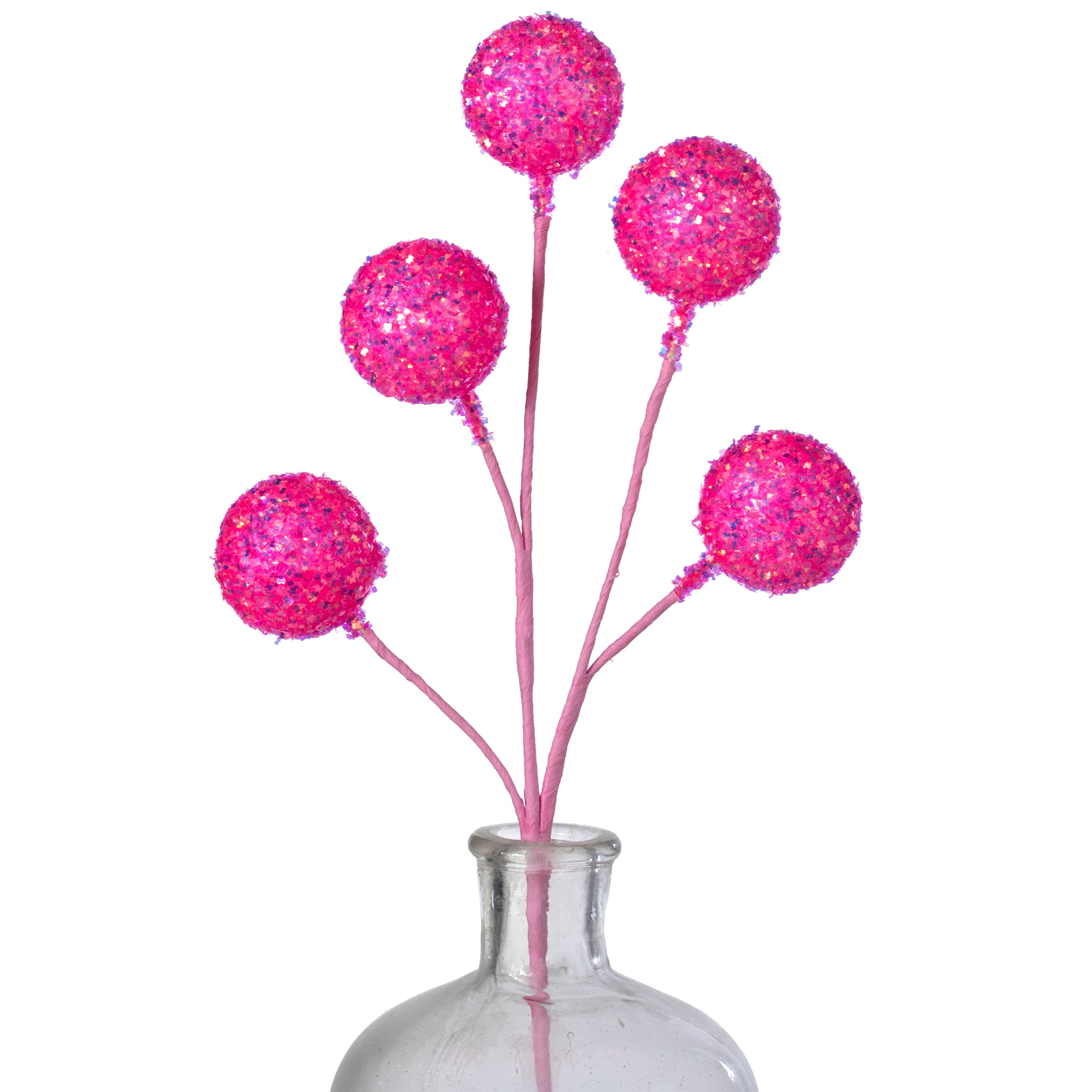 18" Frizzy Ball Pick x5: Iridescent Hot Pink