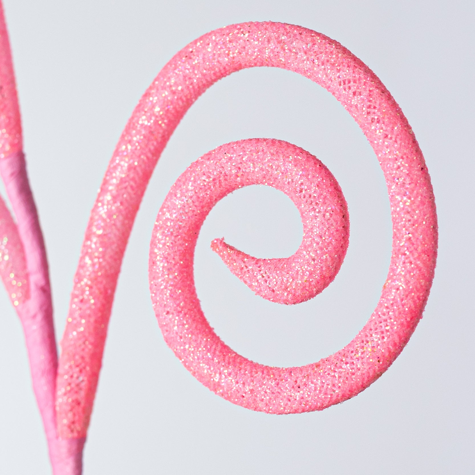 18" Glitter Tube Curly Pick: Iridescent Pink