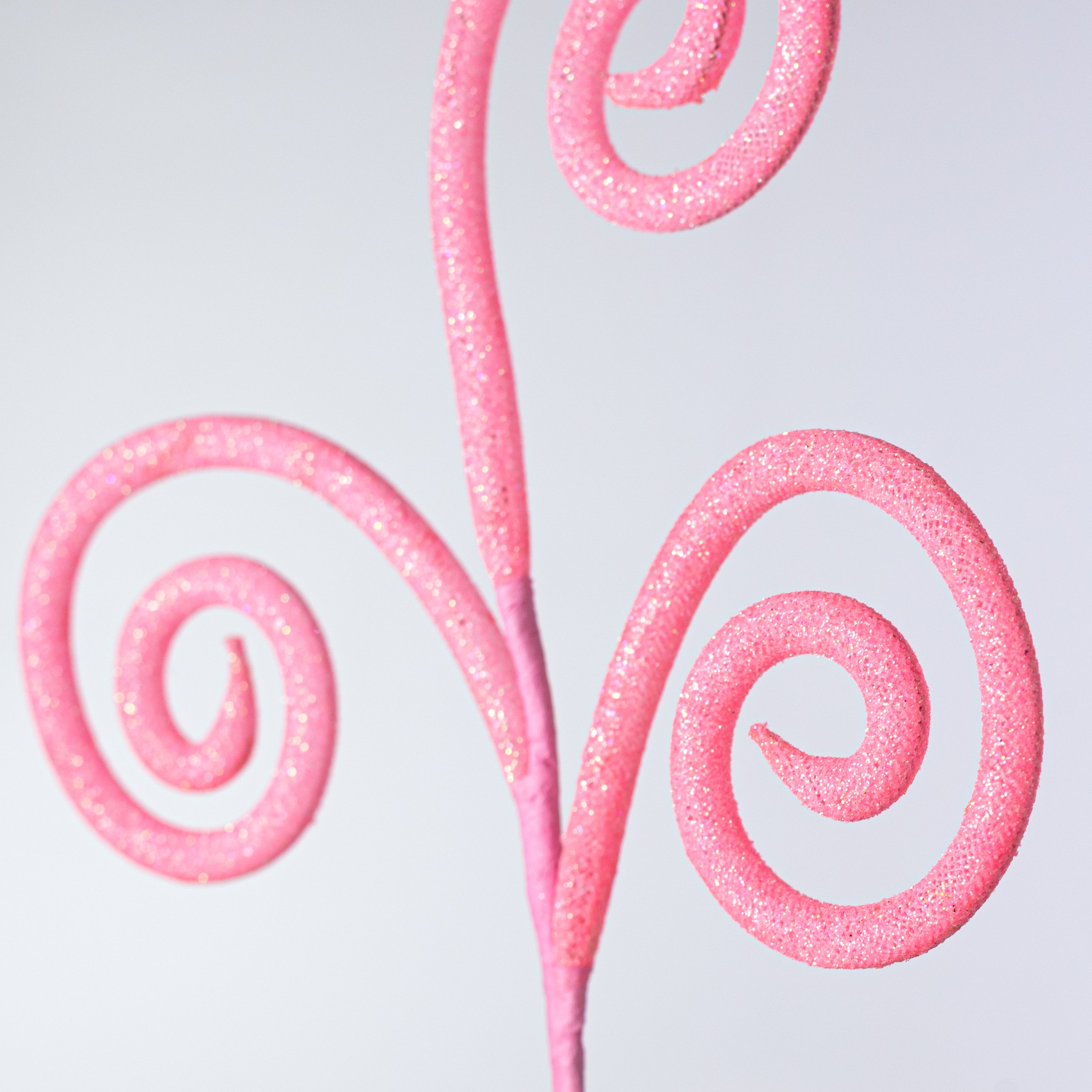 18" Glitter Tube Curly Pick: Iridescent Pink