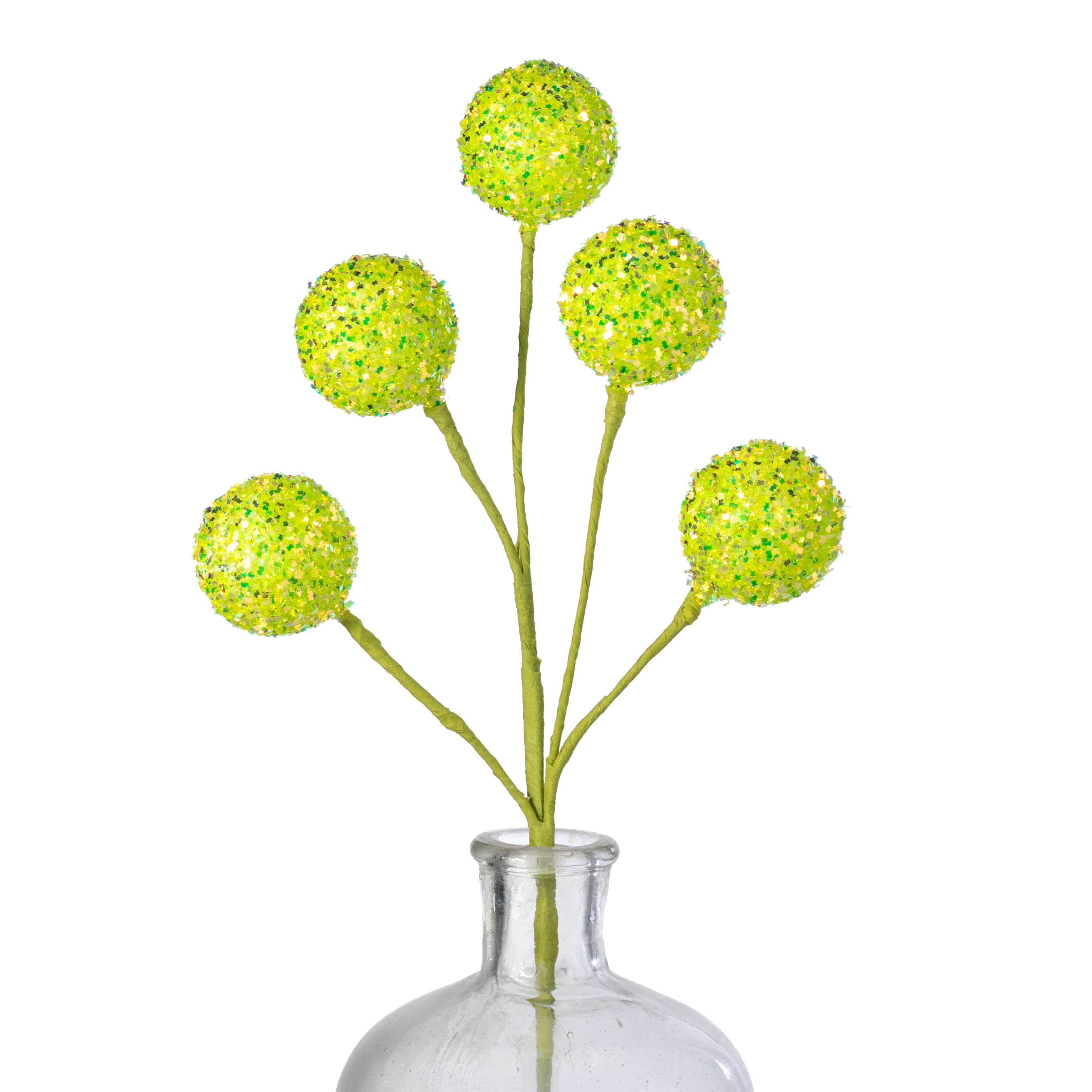 18" Frizzy Ball Pick x5: Iridescent Green