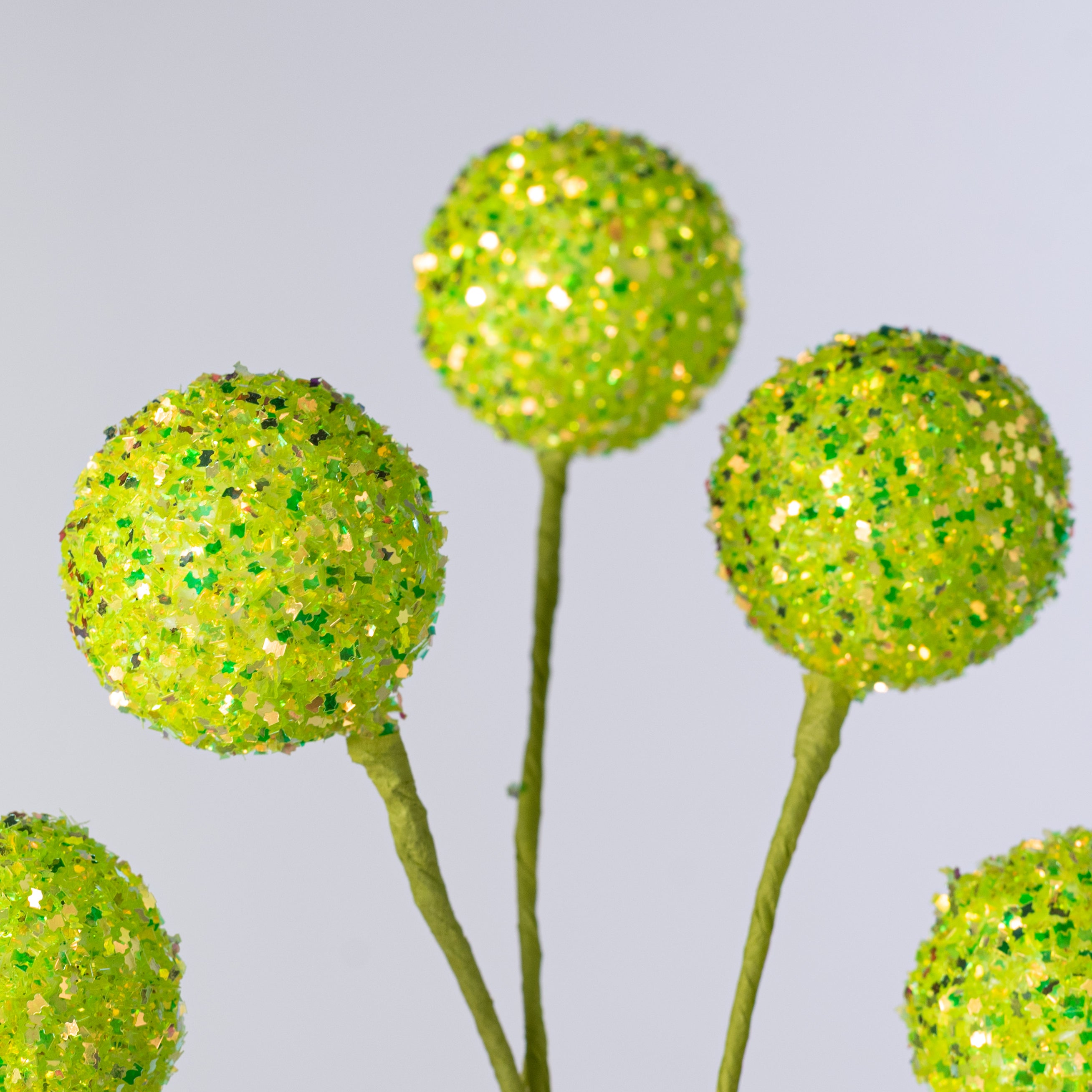 18" Frizzy Ball Pick x5: Iridescent Green
