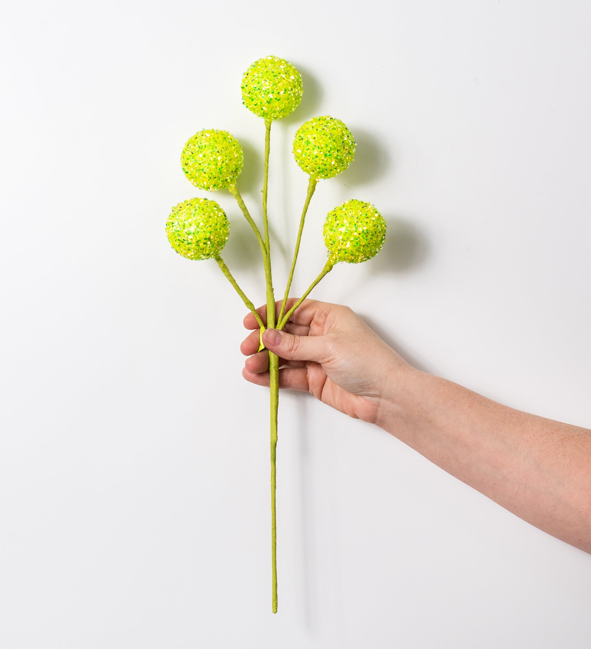 18" Frizzy Ball Pick x5: Iridescent Green