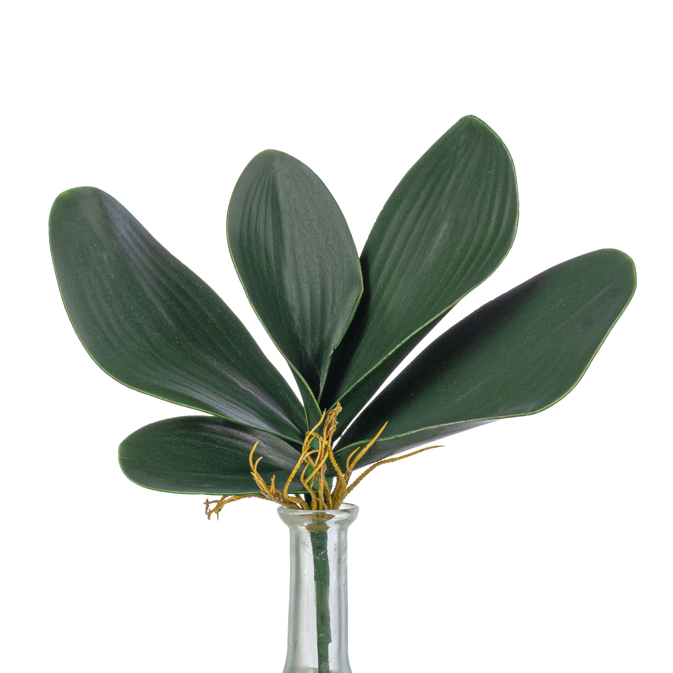 12" Plastic Orchid Leaves Bush