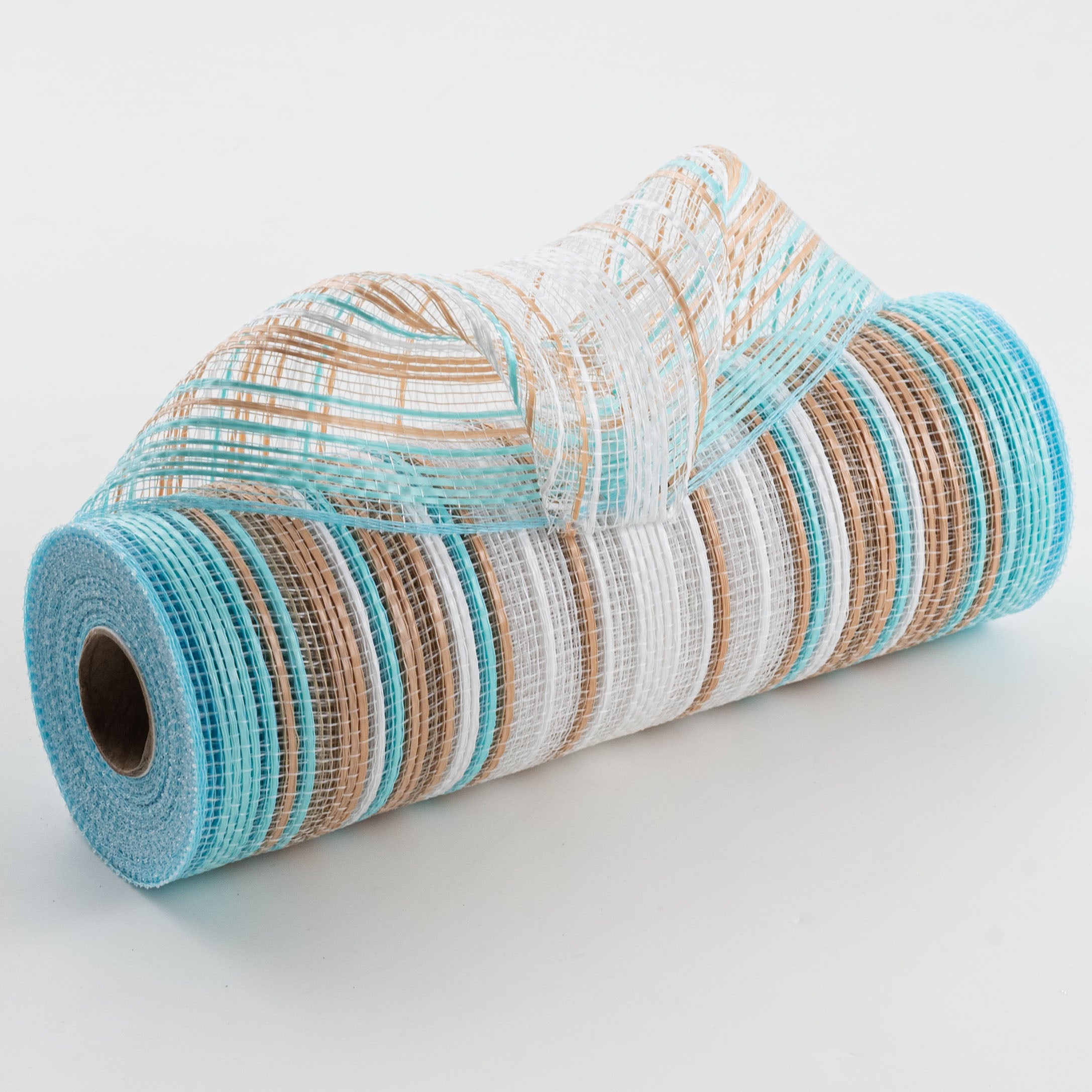 10" Vertical Wide Strip Ombre Mesh: Footprints on the Beach
