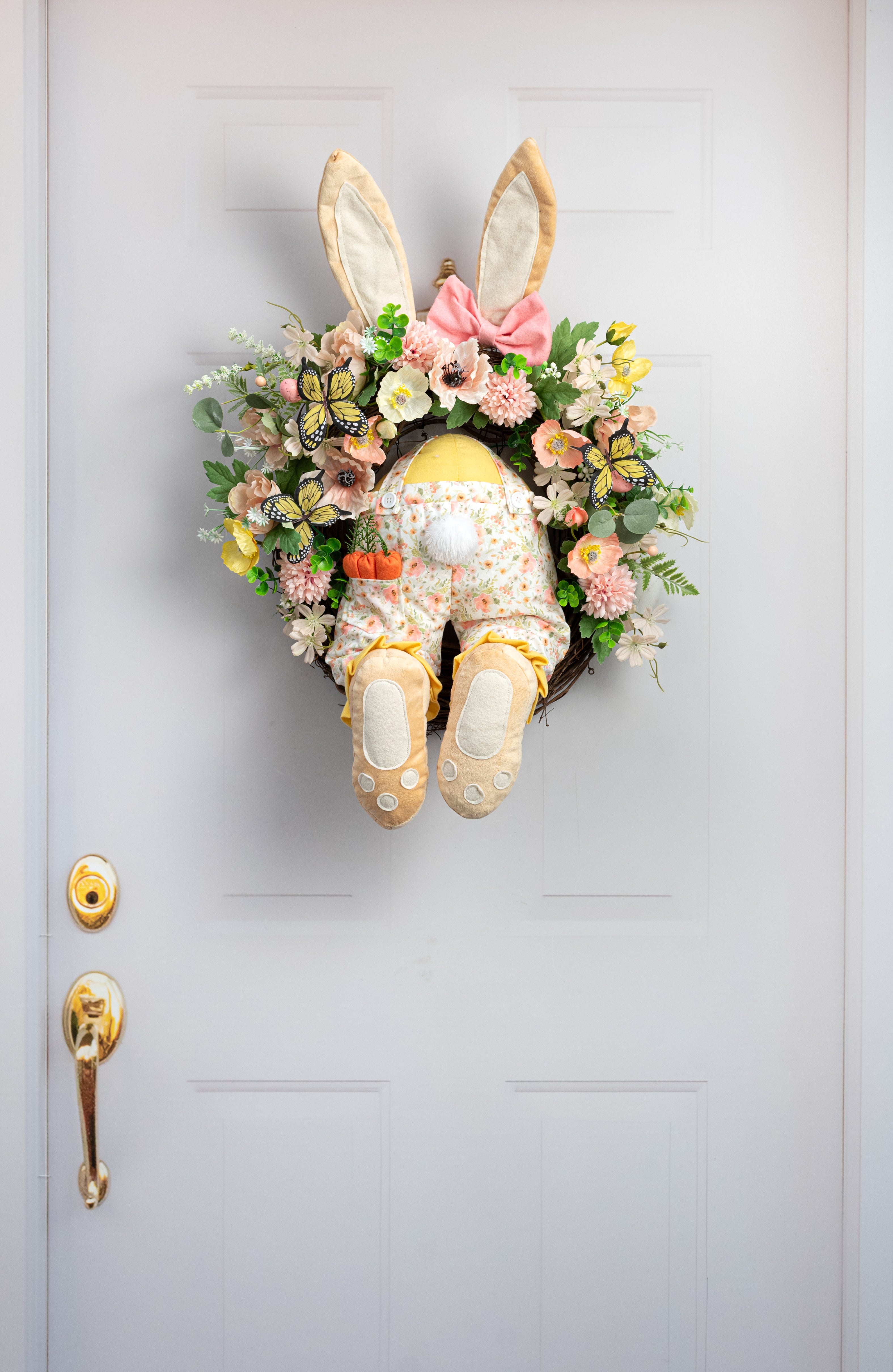 Plush Girl Bunny Wreath Decor Kit: Yellow (3 Pieces)