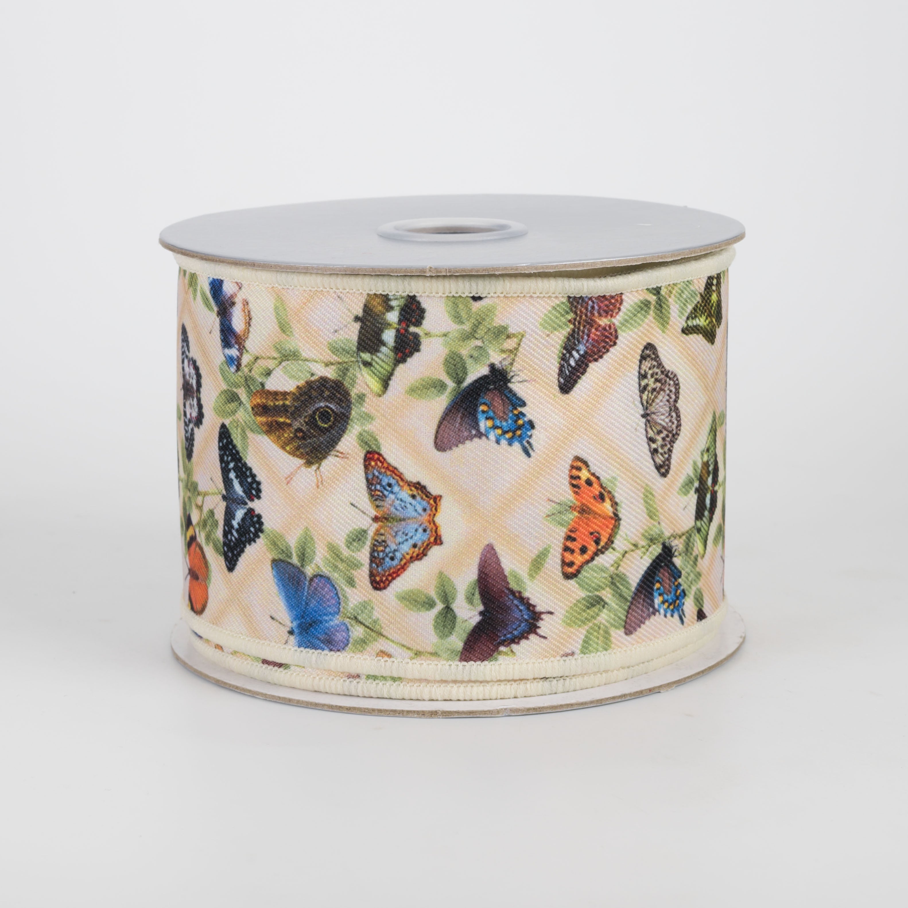 2.5" Brilliance Digital Print Vintage Butterflies Ribbon (10 Yards)