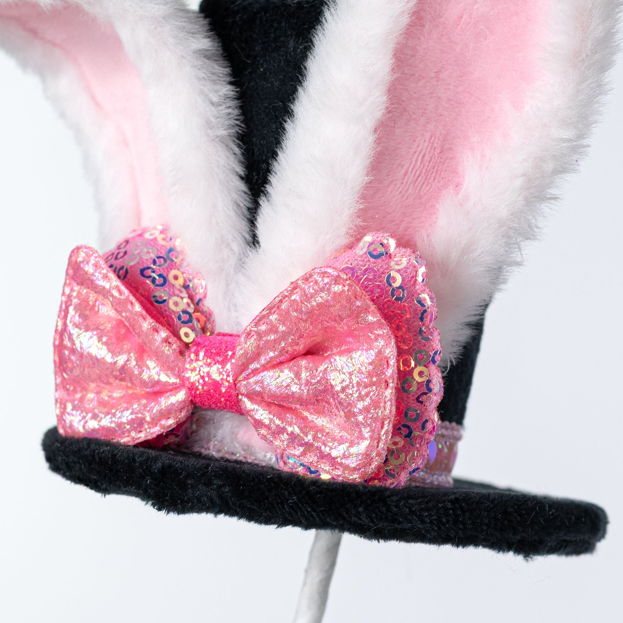 4" x 17" Bunny Ears Top Hat Pick: Pink Bow