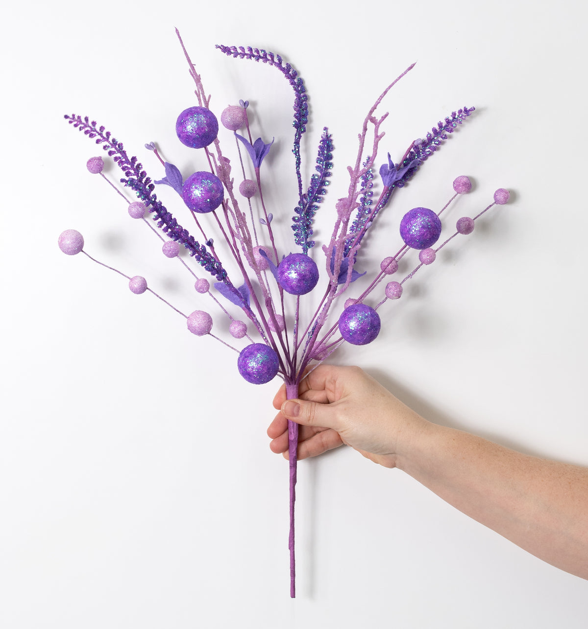 21" Glitter Ball Filler Bush: Iridescent Lavender Purple