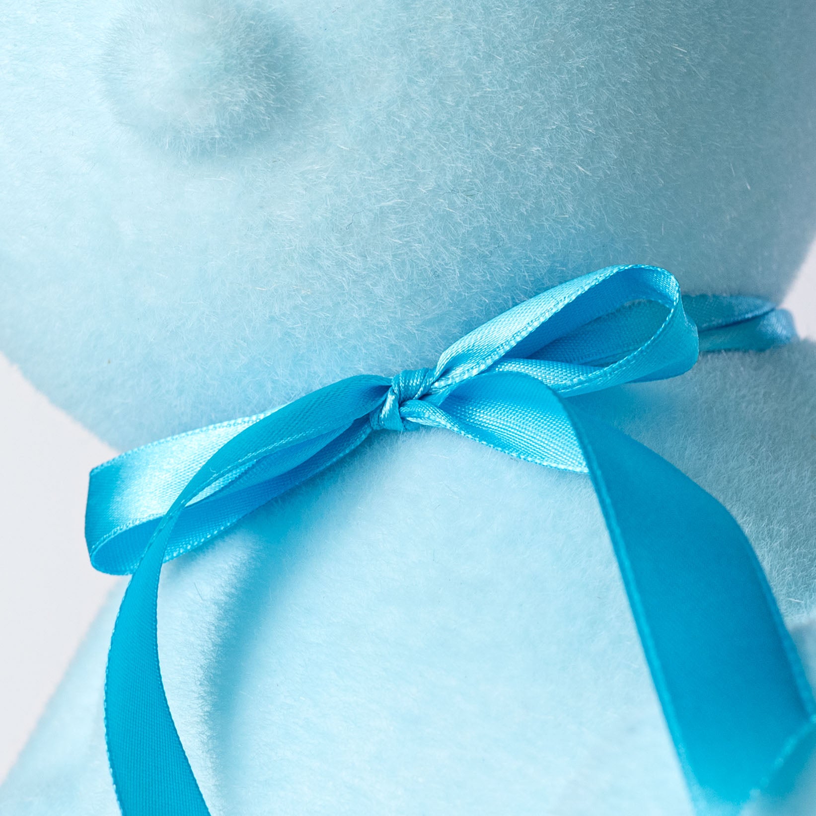 12" Modern Flocked Bunny Decor: Blue