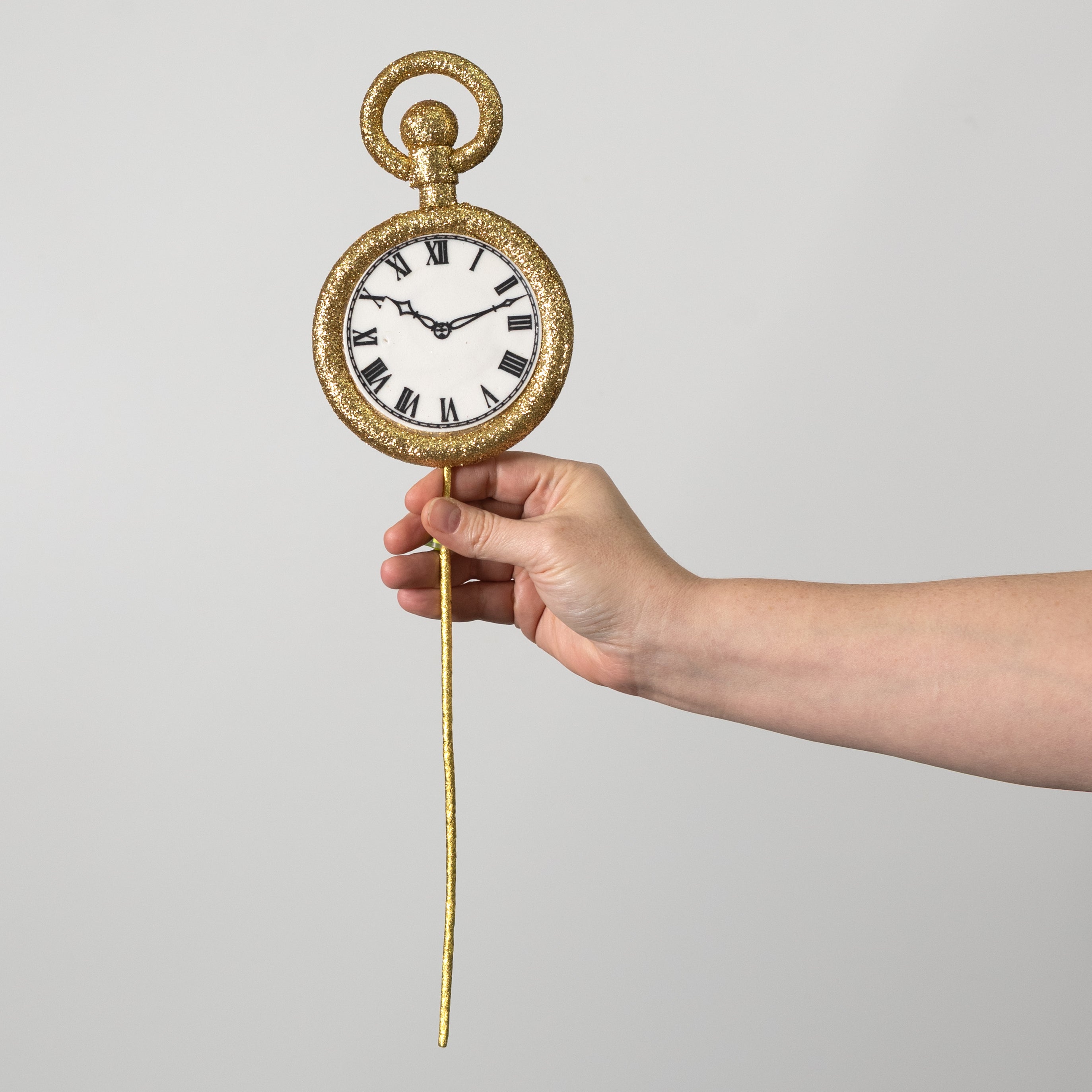 4.5" x 17" Stopwatch Clock Pick: Gold Glitter