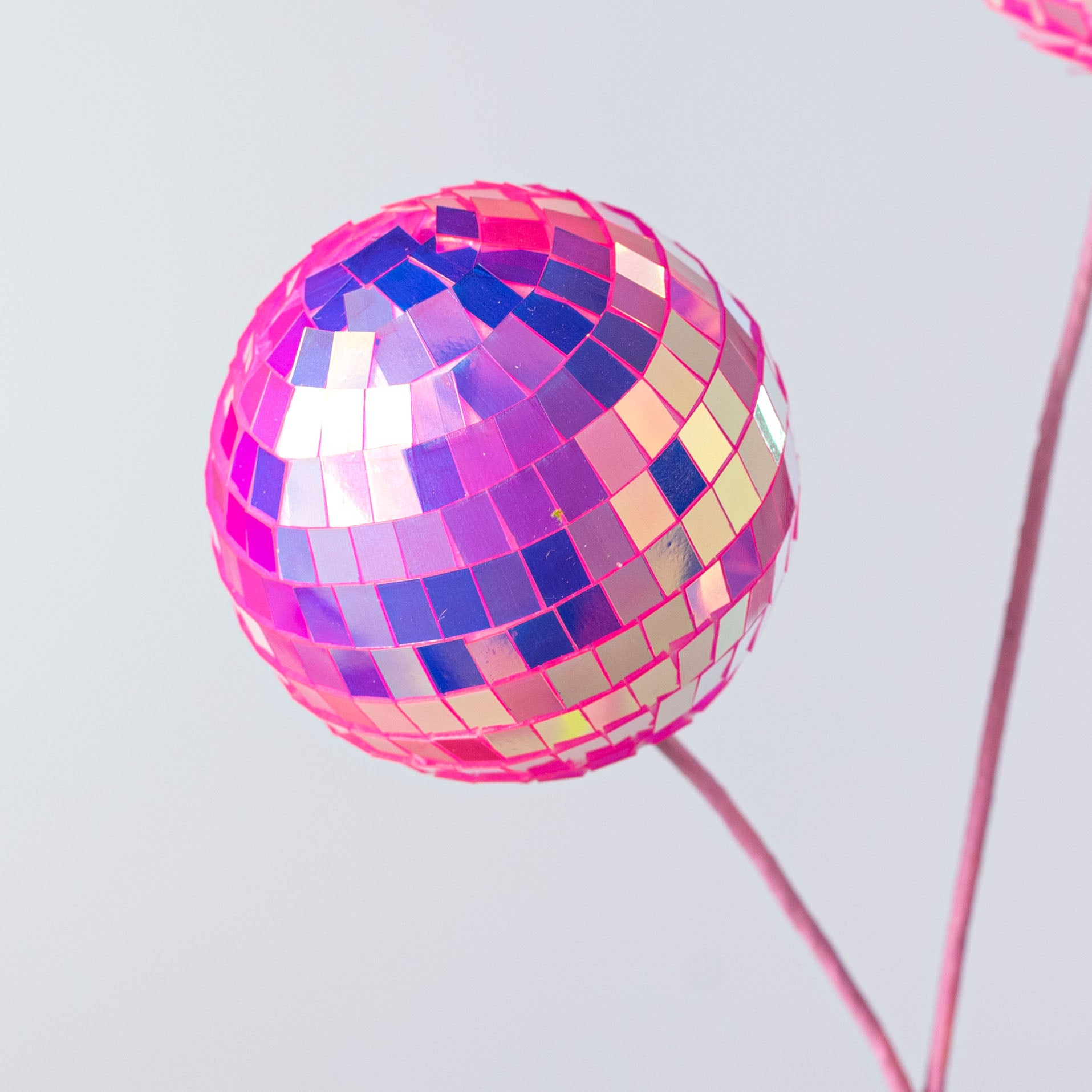18" Disco Ball Spray: Iridescent Neon Pink