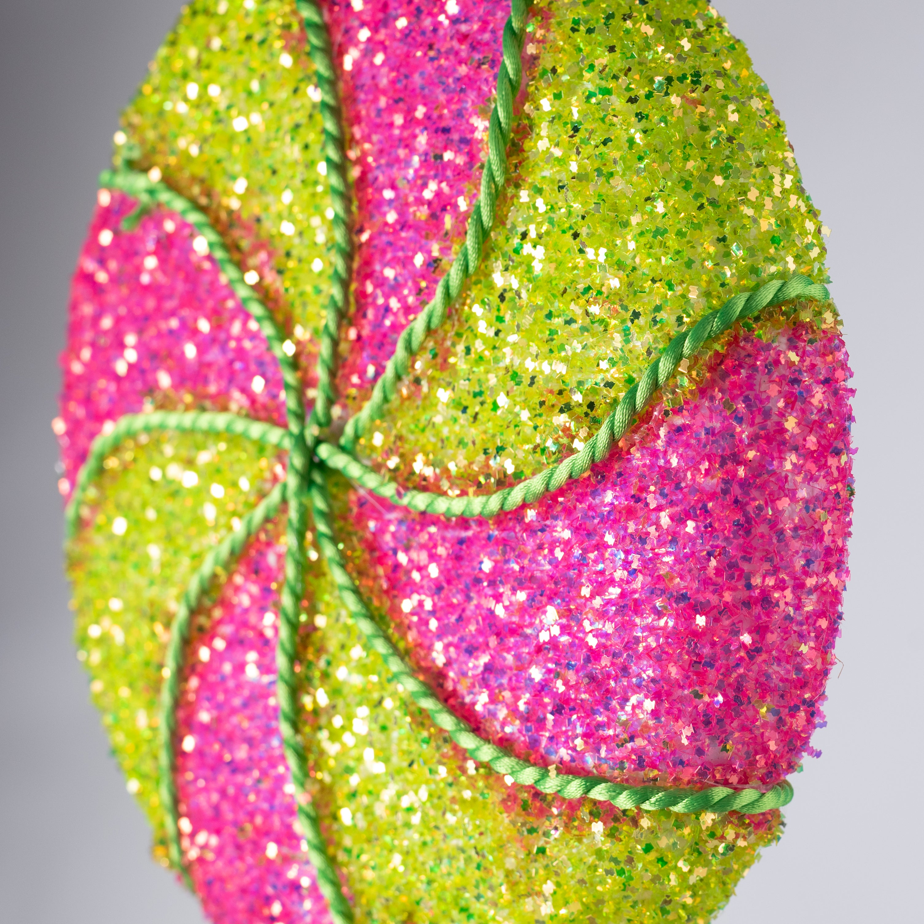 10" x 29" Frizzy Glitter Lollipop Spray: Green & Hot Pink