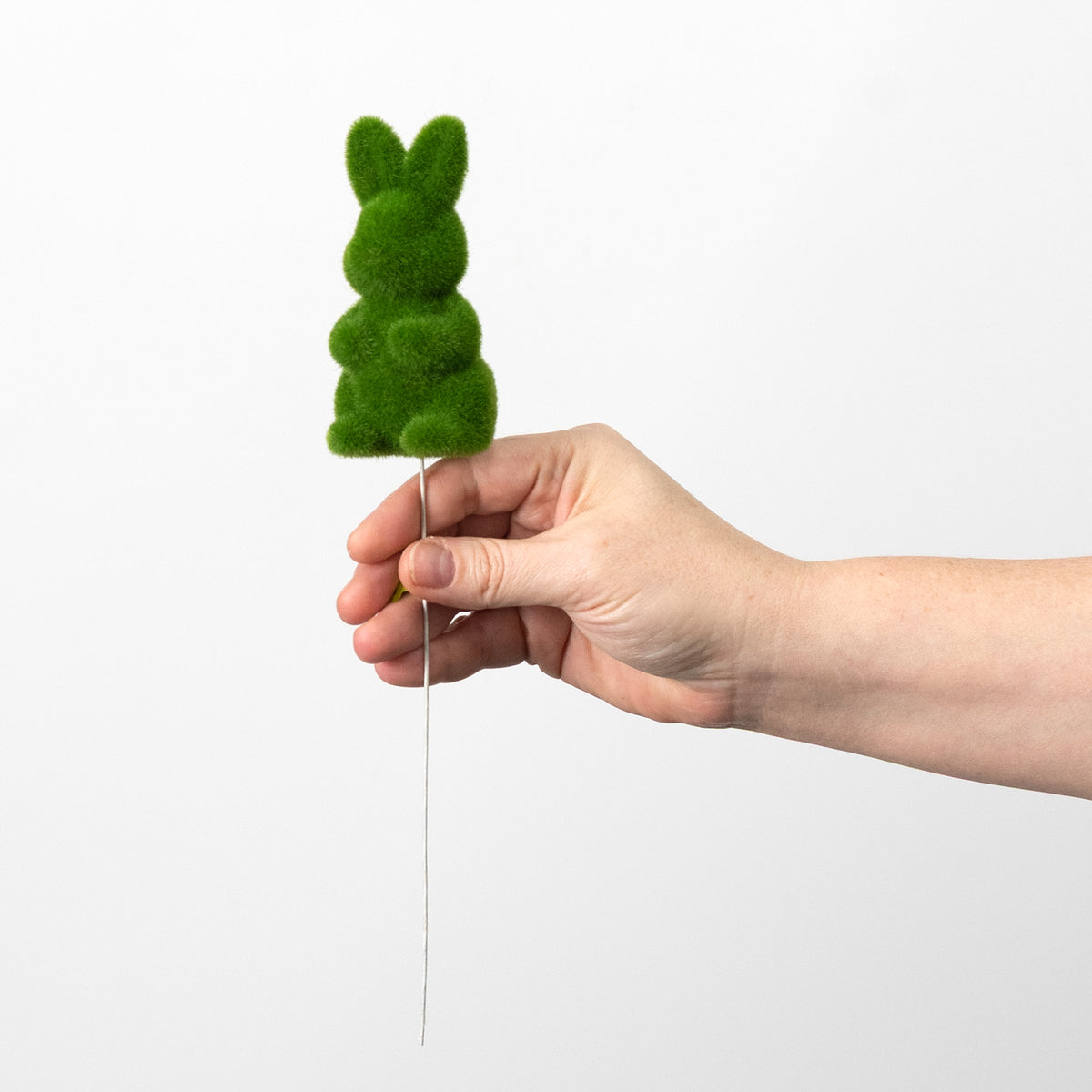 12" Flocked Bunny Pick: Moss Green