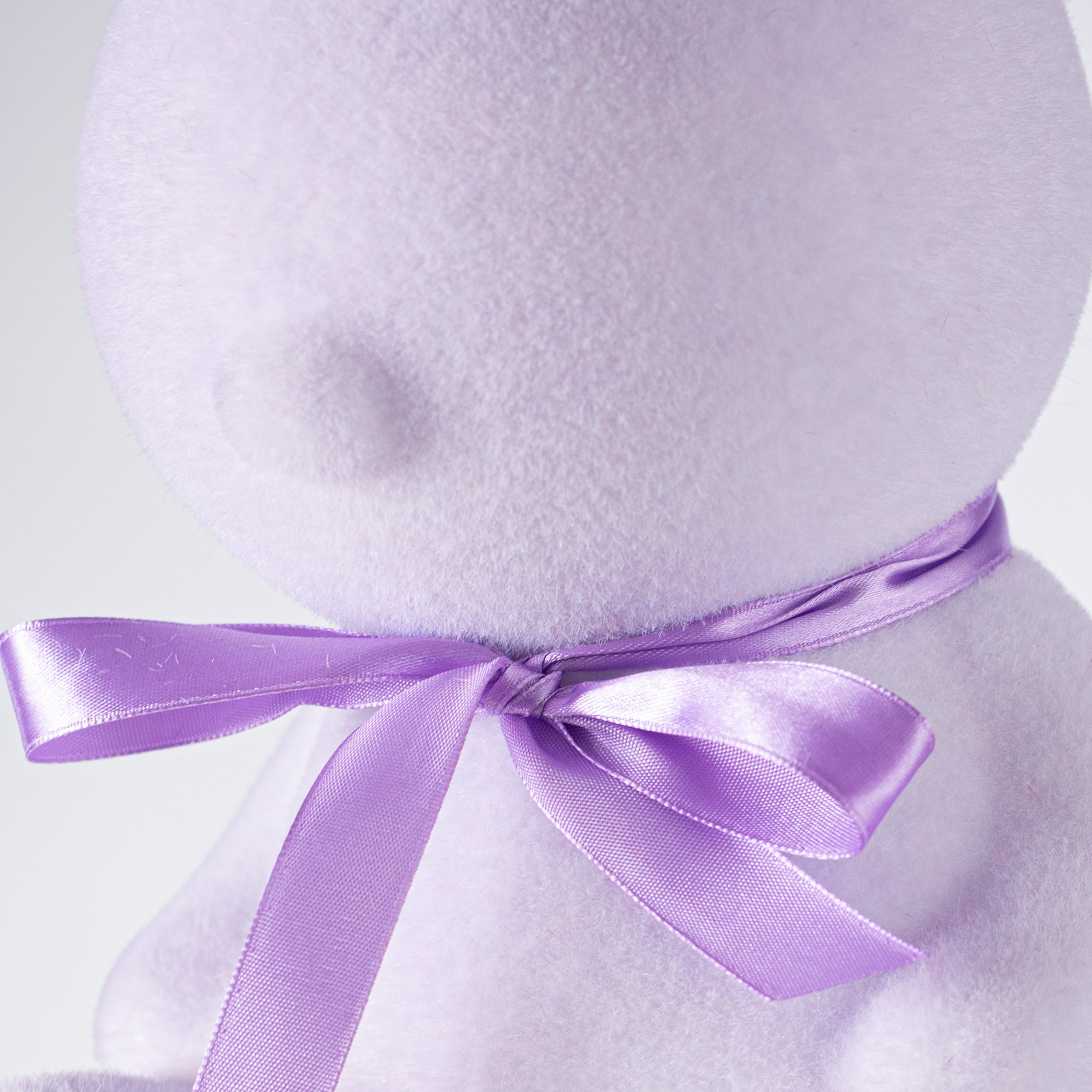 12" Modern Flocked Bunny Decor: Lavender