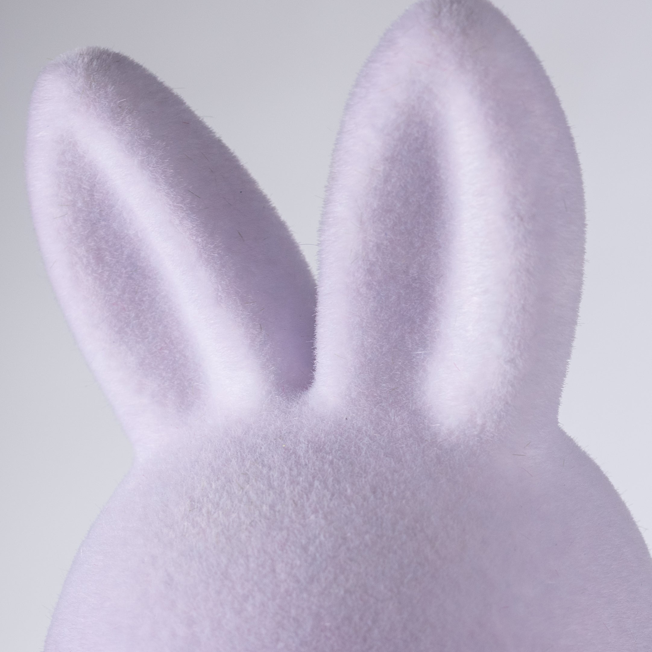 12" Modern Flocked Bunny Decor: Lavender