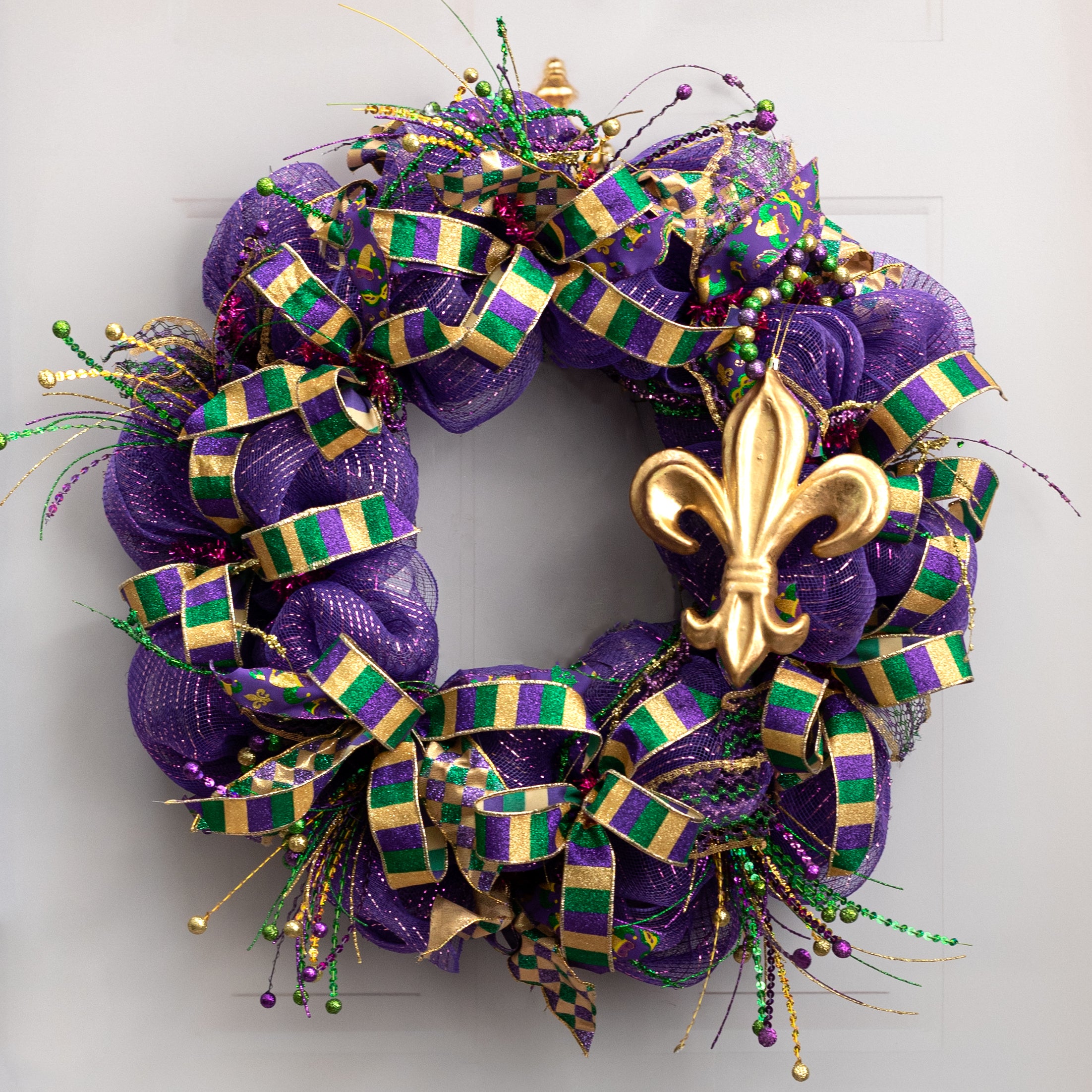9" Fleur de Lis Ornament: Metallic Gold