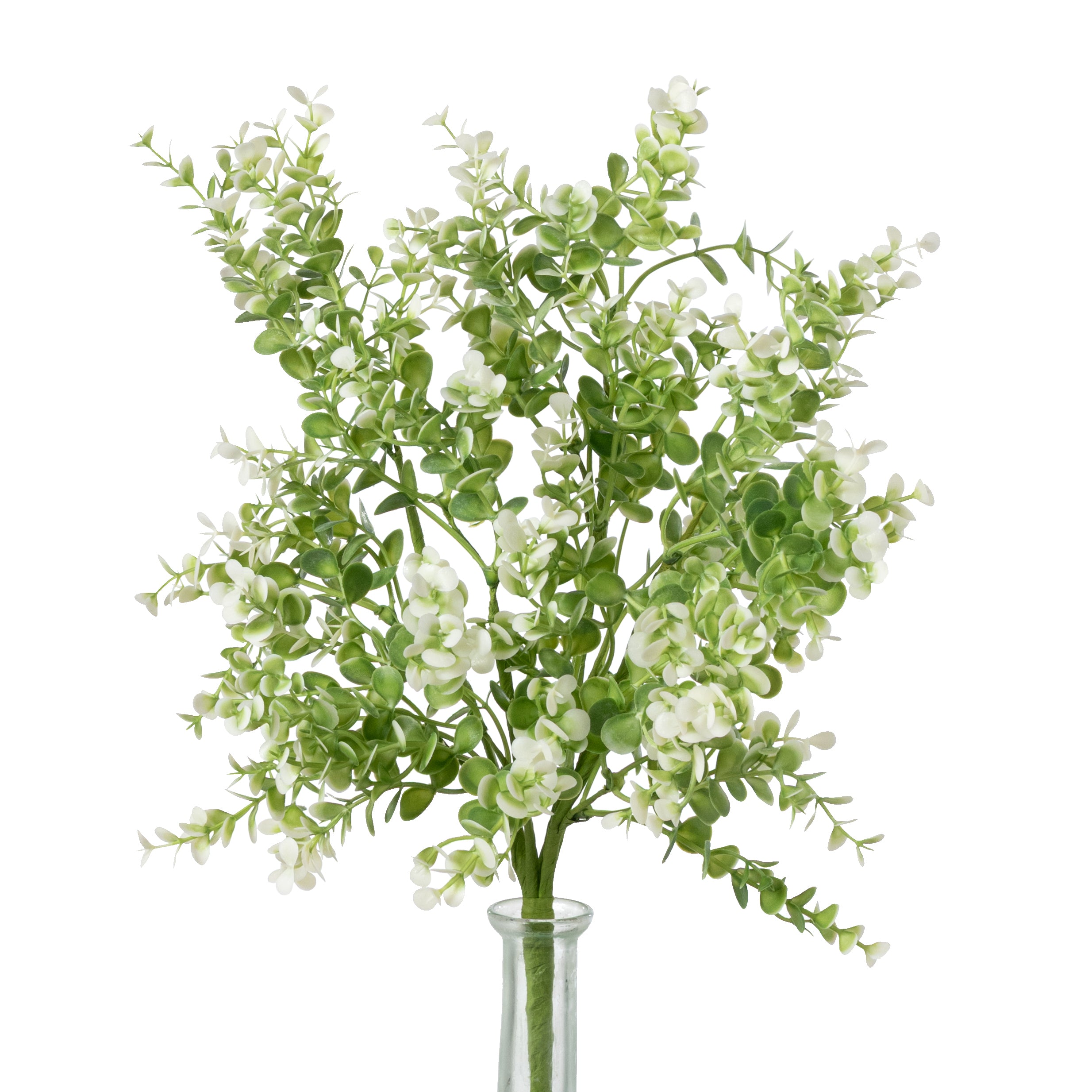 17" Plastic Eucalyptus Bush: Cream
