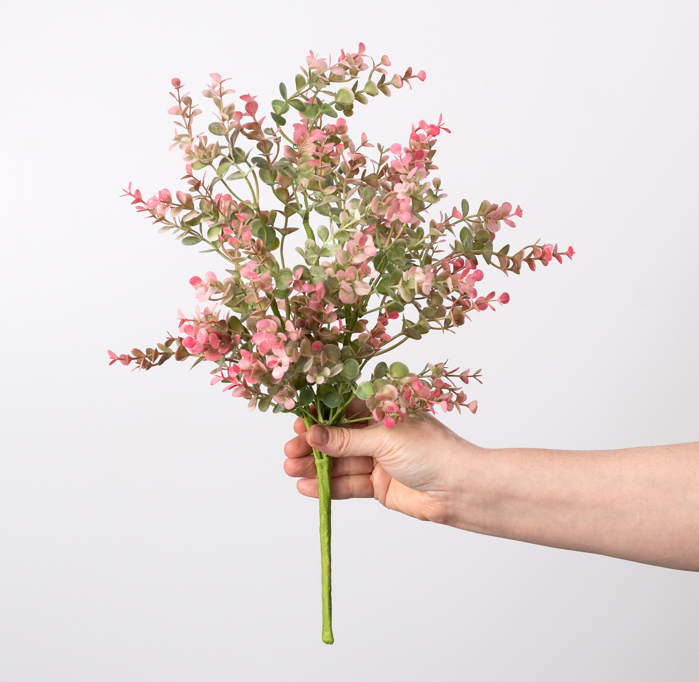 17" Plastic Eucalyptus Bush: Pink
