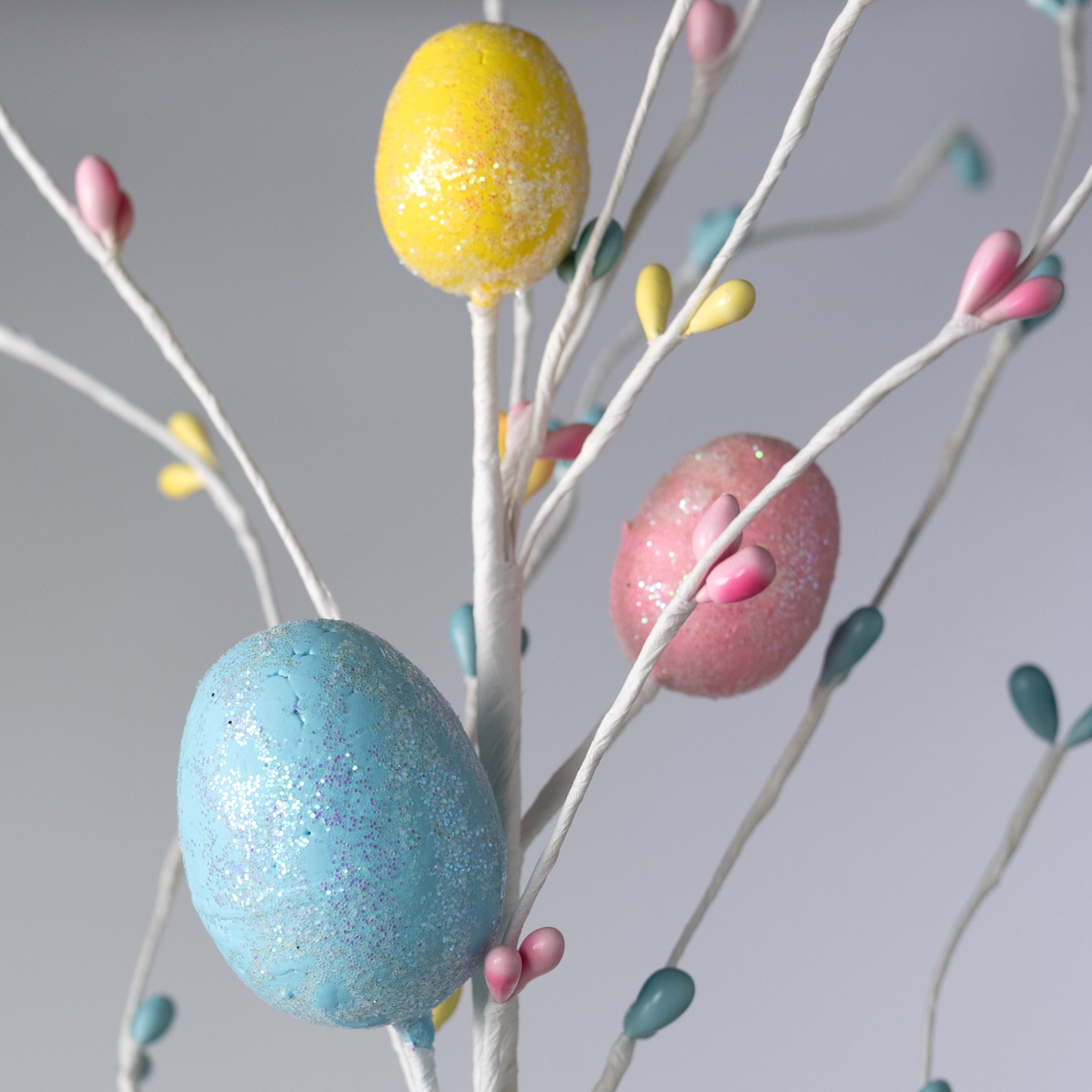 28" Glittered Easter Eggs & Pips Spray: Pastel