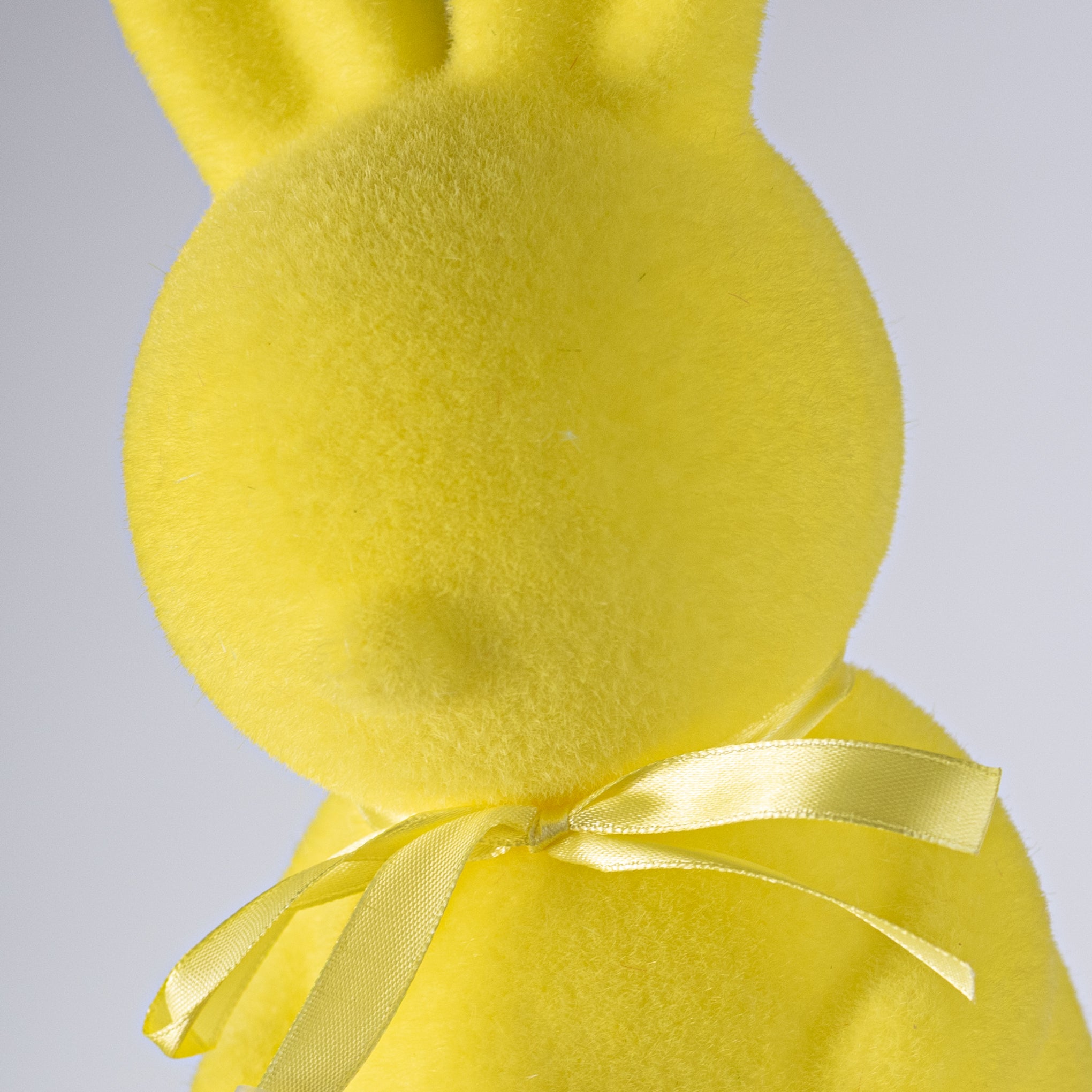 8" Modern Flocked Bunny Decor: Yellow