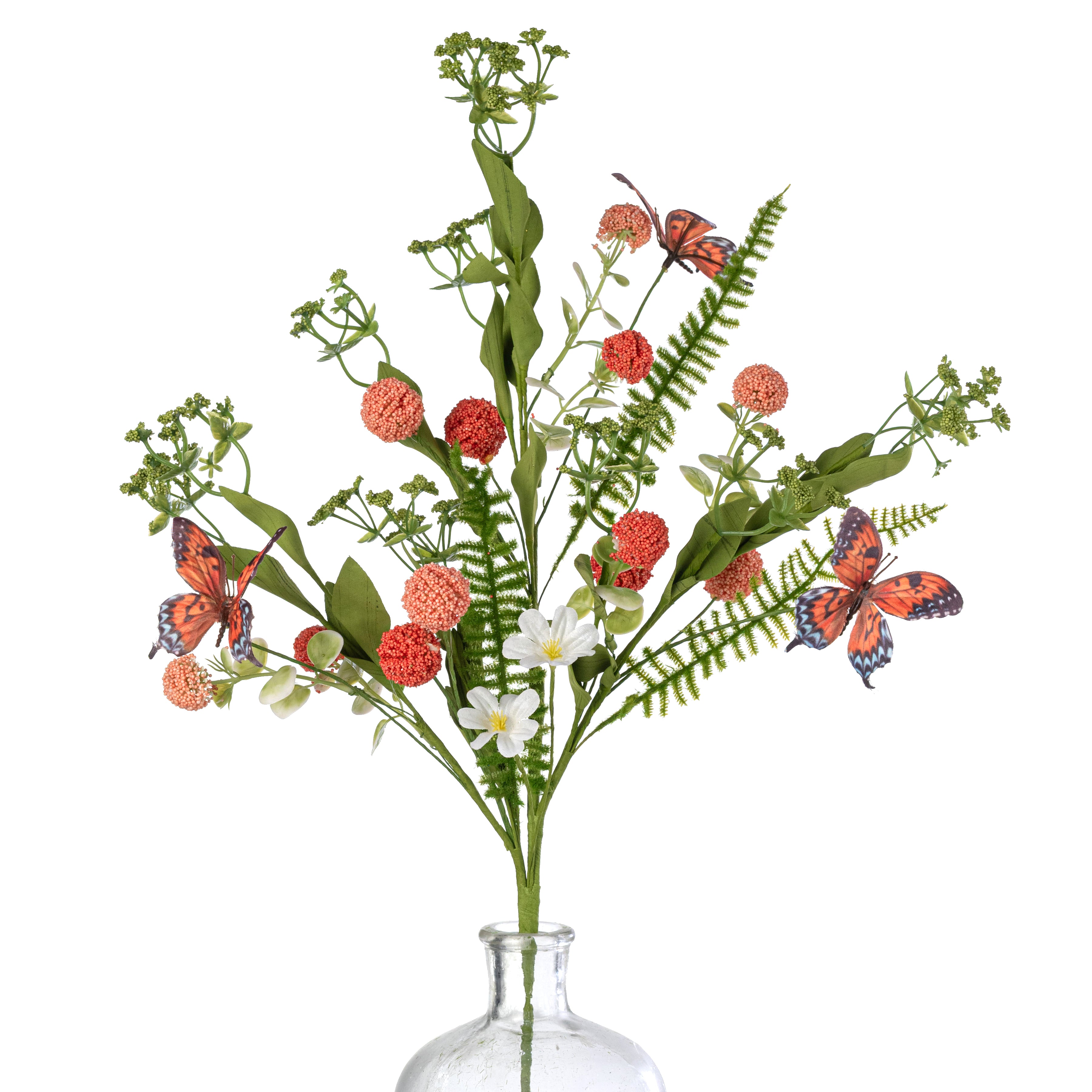 24" Butterfly Allium Filler Spray: Orange