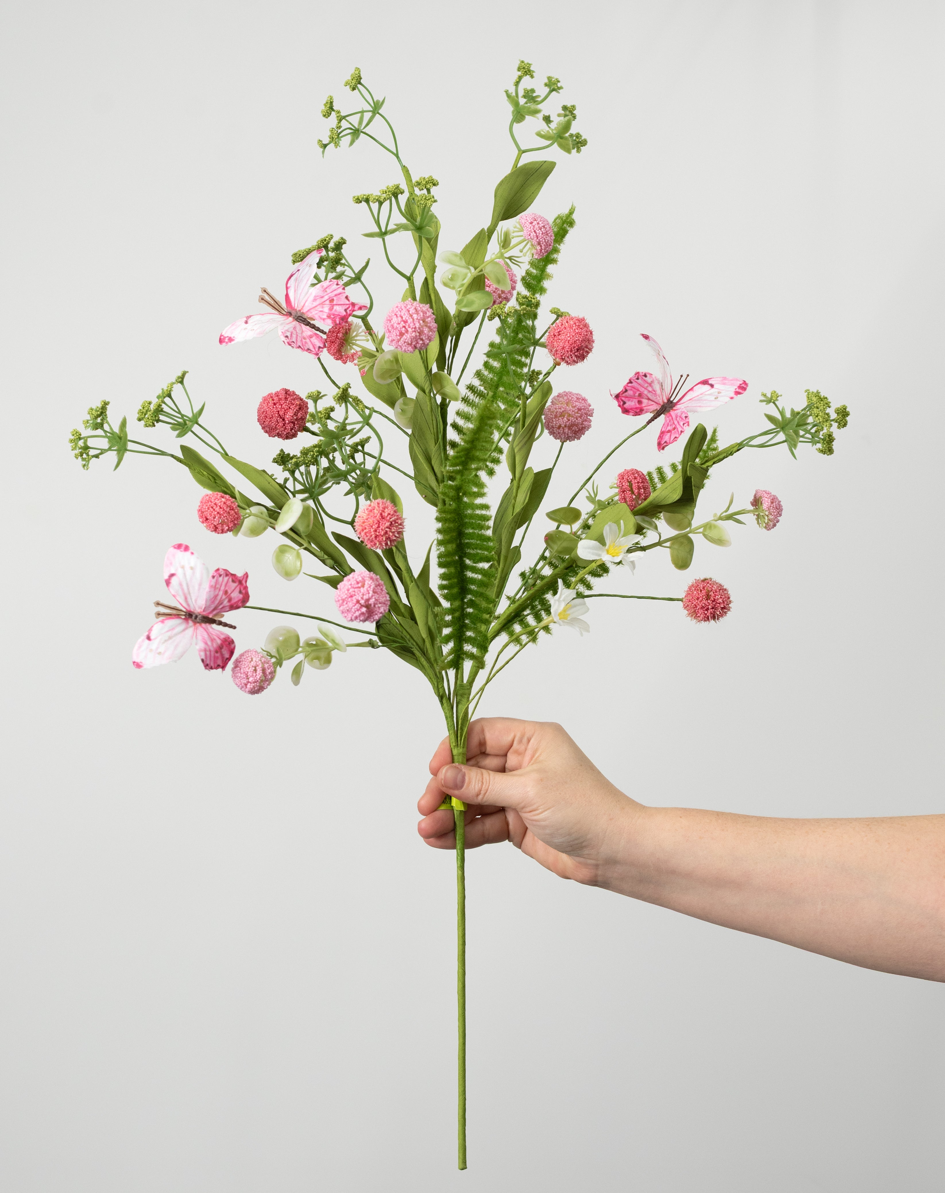 24" Butterfly Allium Filler Spray: Pink