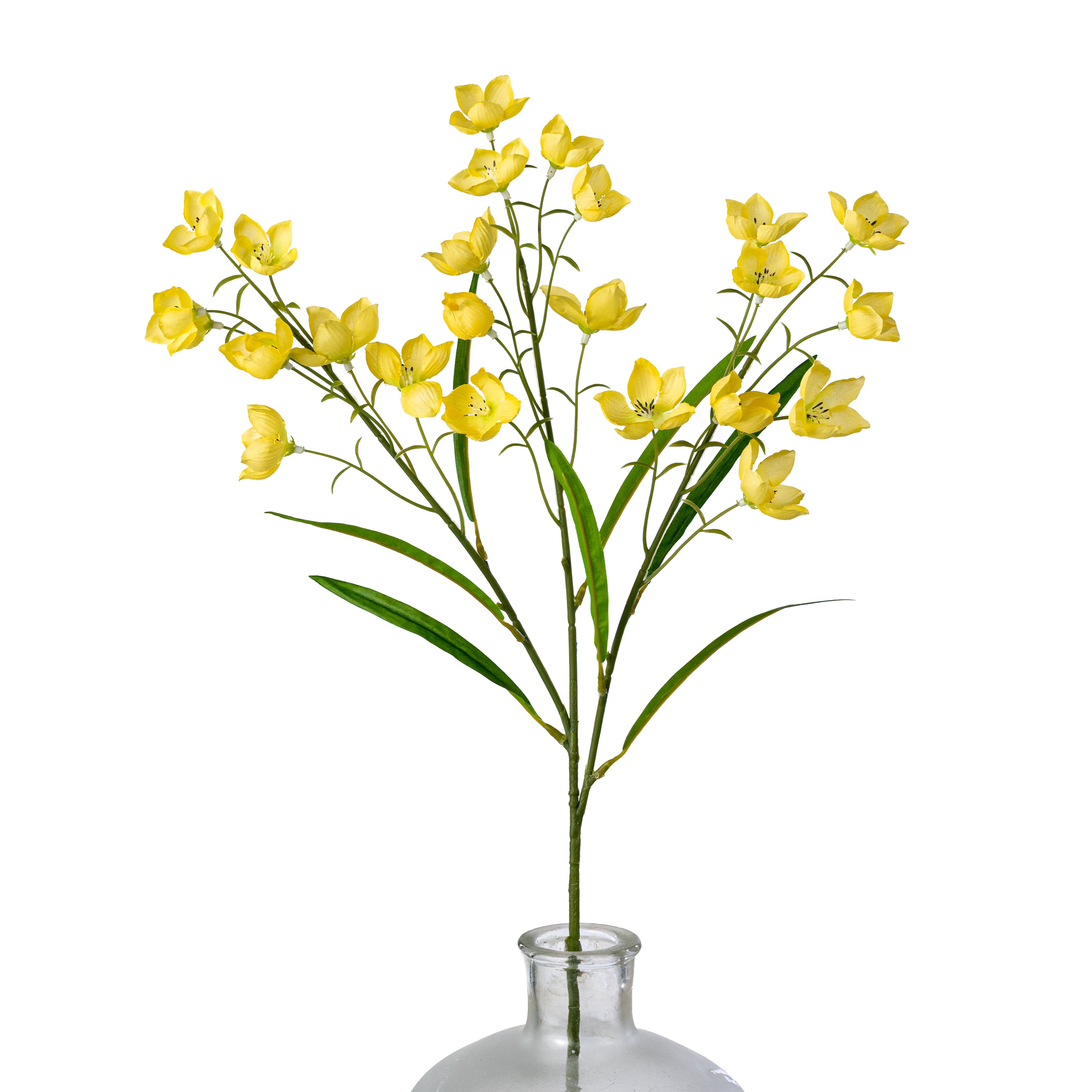 26" Parnassia Flower Spray: Yellow
