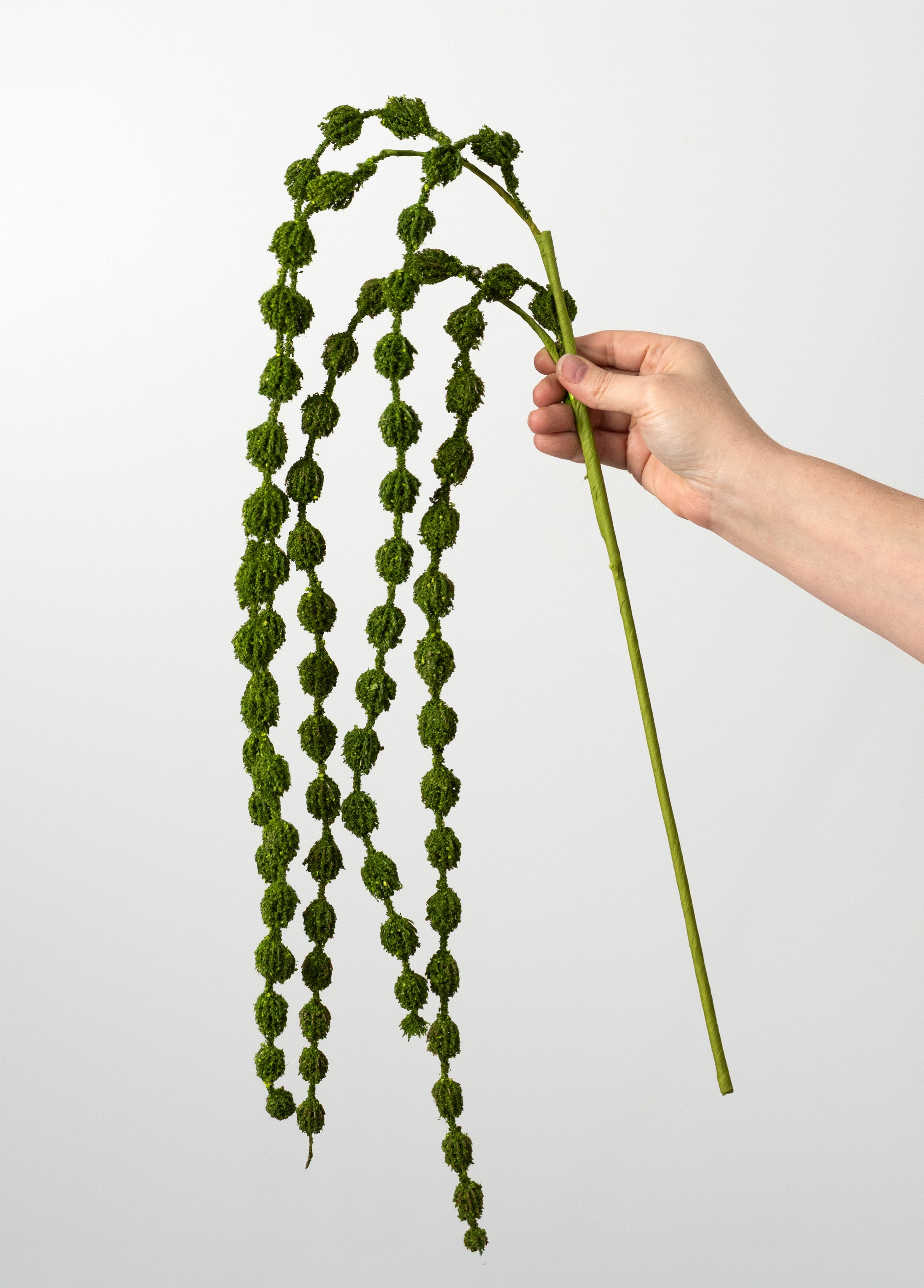 42" Flocked Allium Hanging Spray: Moss Green