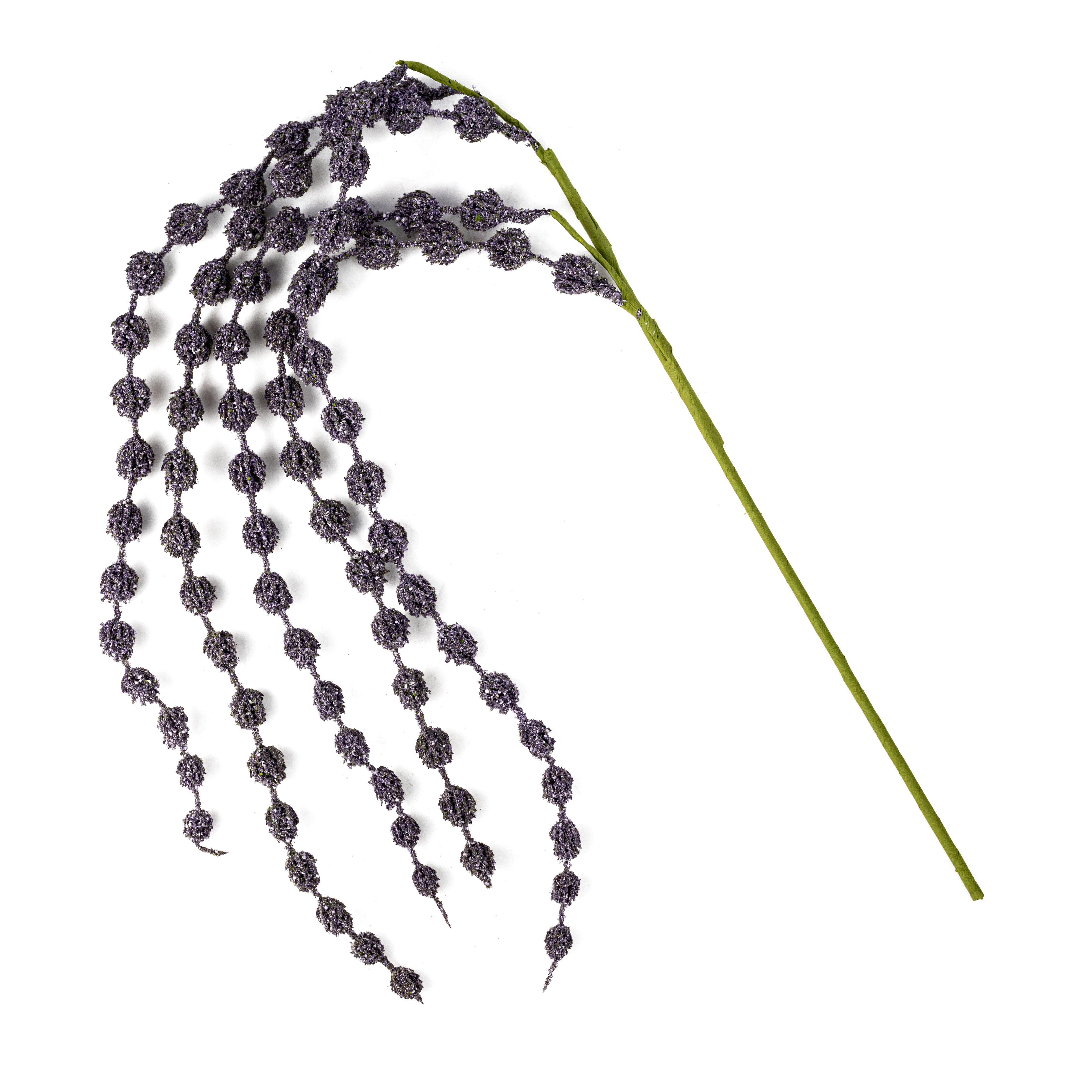 42" Flocked Allium Hanging Spray: Purple