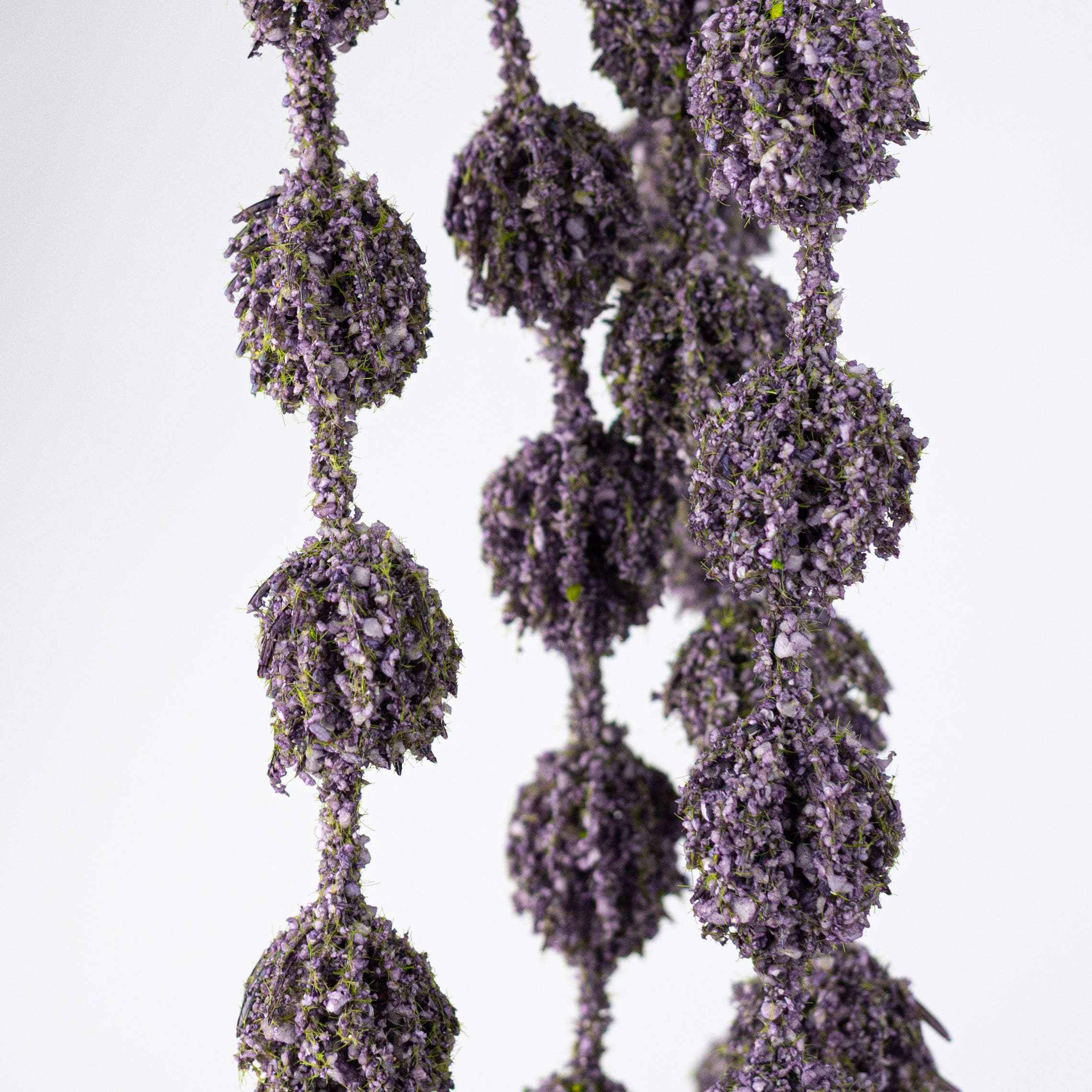 42" Flocked Allium Hanging Spray: Purple