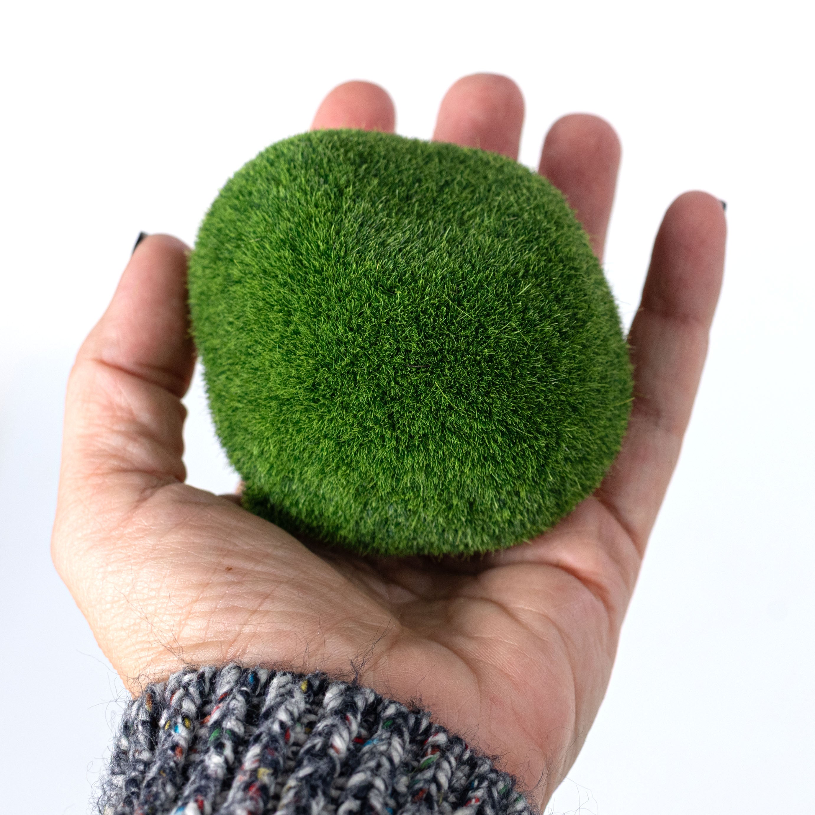 3-4.5" Flocked Moss Stones (6 Piece Bag)