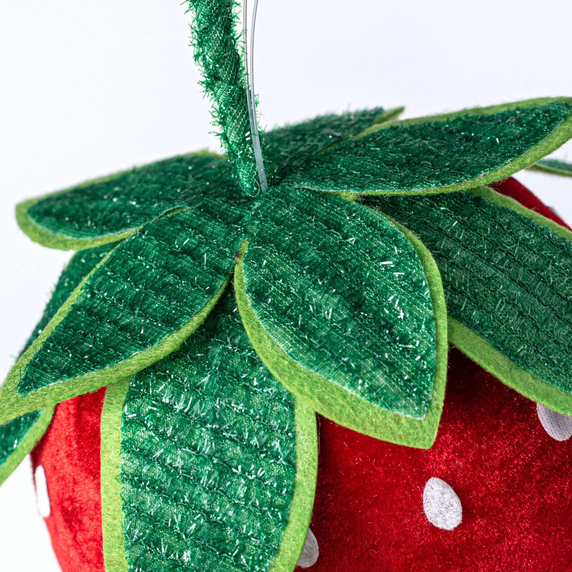 11" Velvet Strawberry Decoration