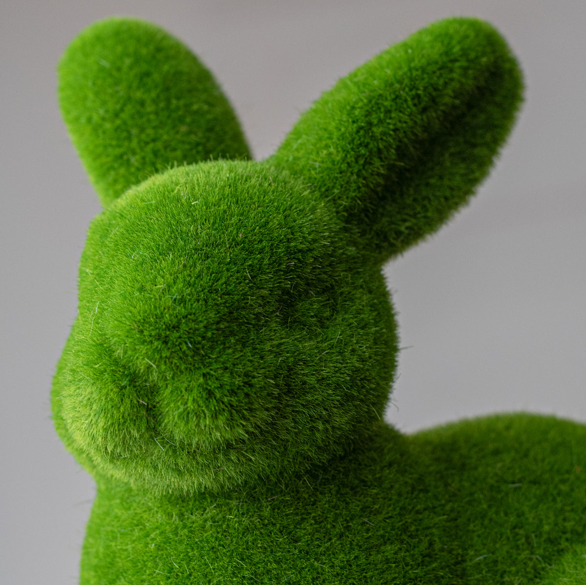 7.5" Flocked Sitting Bunny: Moss Green