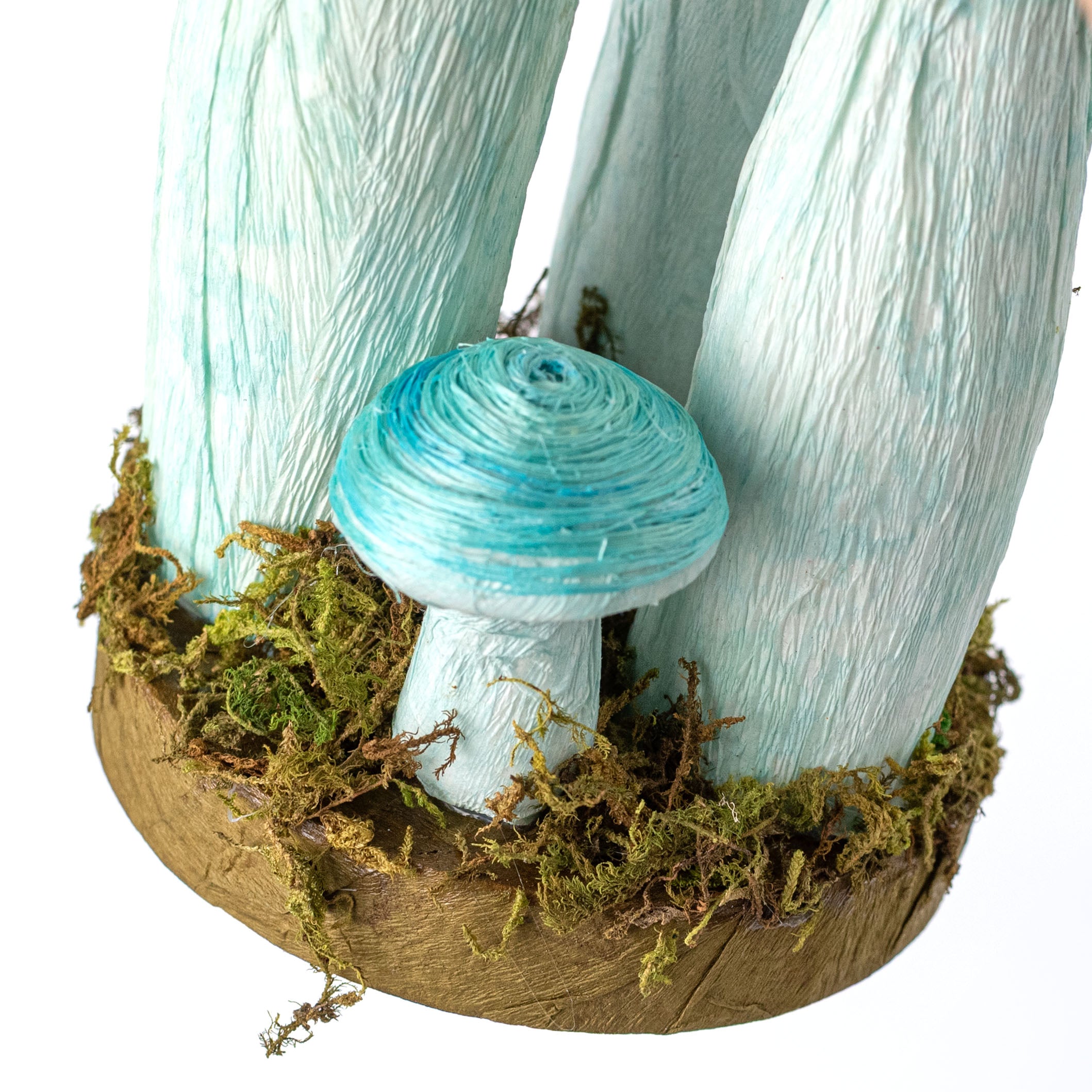 12" Sisal Mushroom Decor: Blue