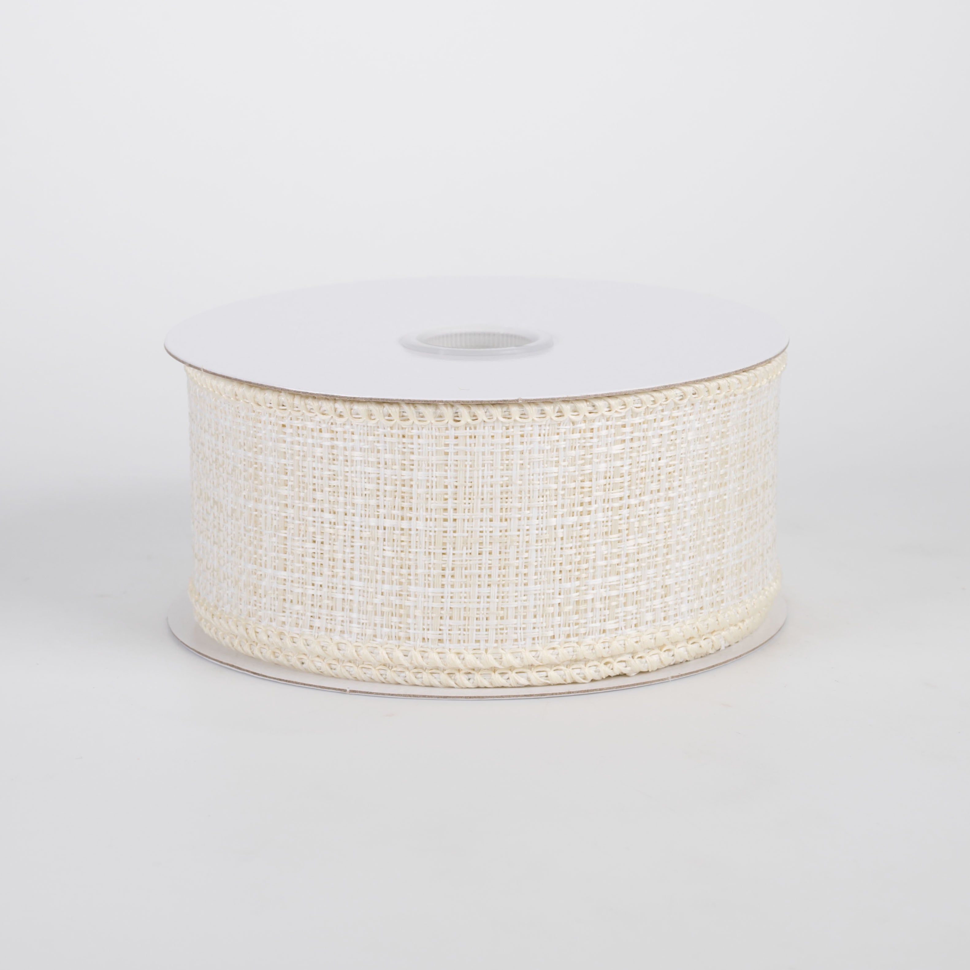 1.5" Two-Tone Tweed Ribbon: Ivory & Tan (10 Yards)