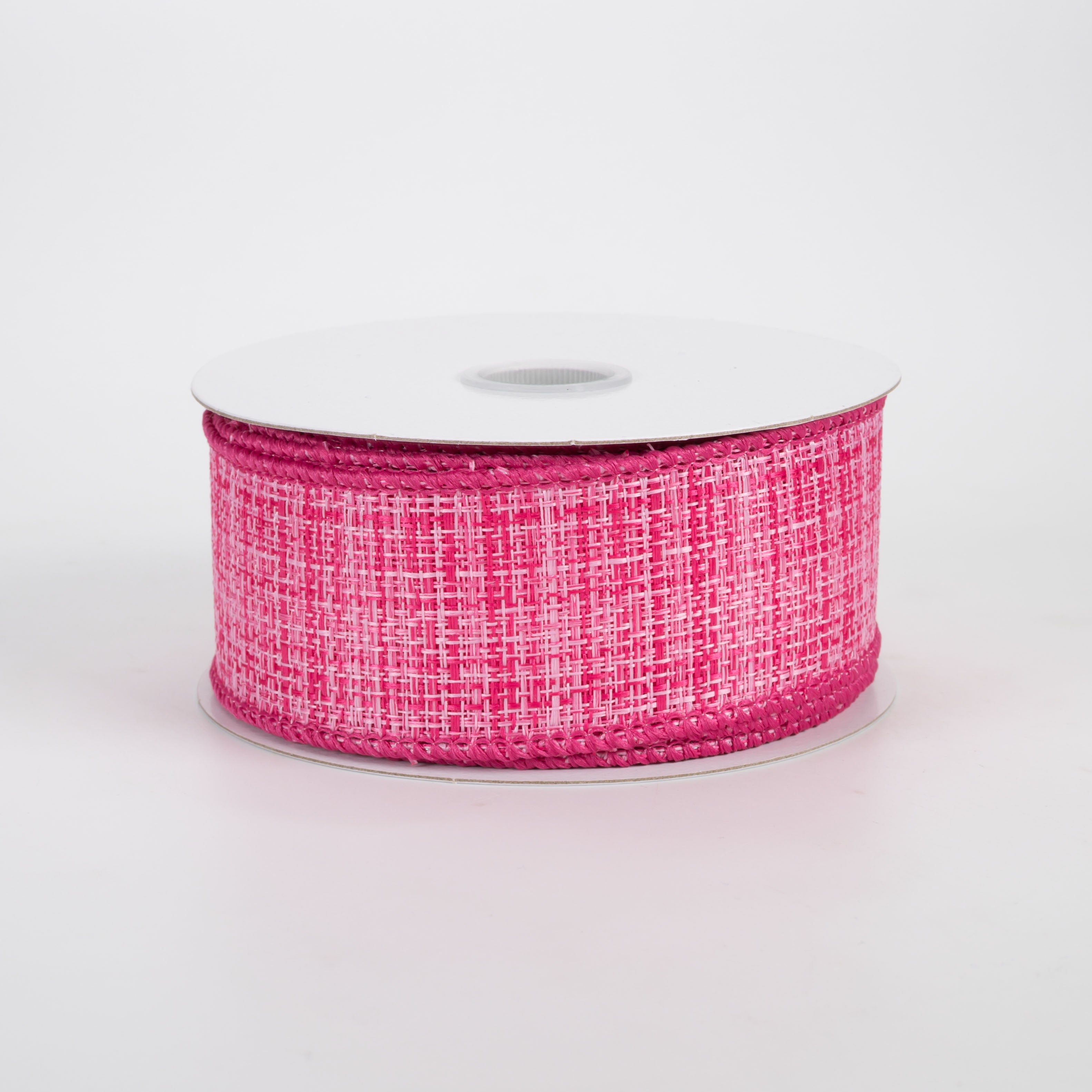 1.5" Two-Tone Tweed Ribbon: Fuchsia & Pink (10 Yards)