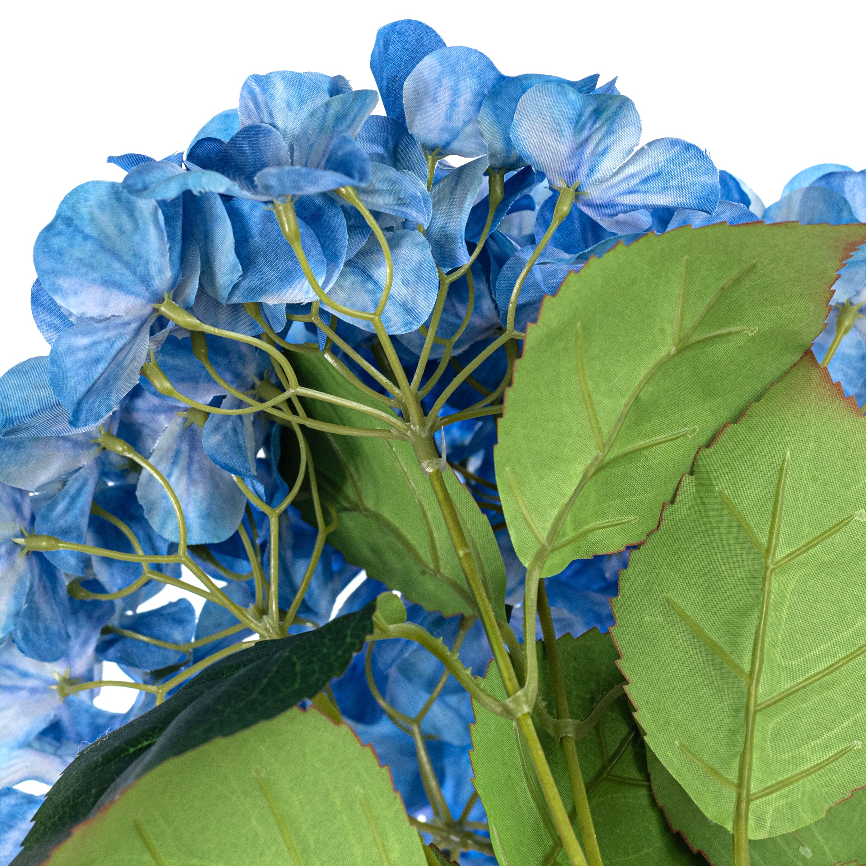 16" Fabric Hydrangea Bush: Blue (5 Stem)